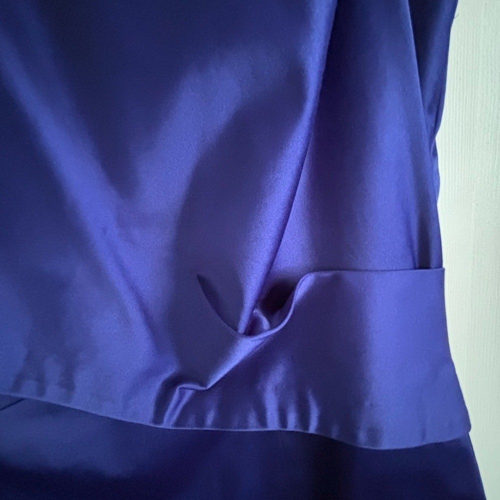 Gorgeous Talbots purple flattering Asymmetrical Pleated Cocktail Party Dress 16