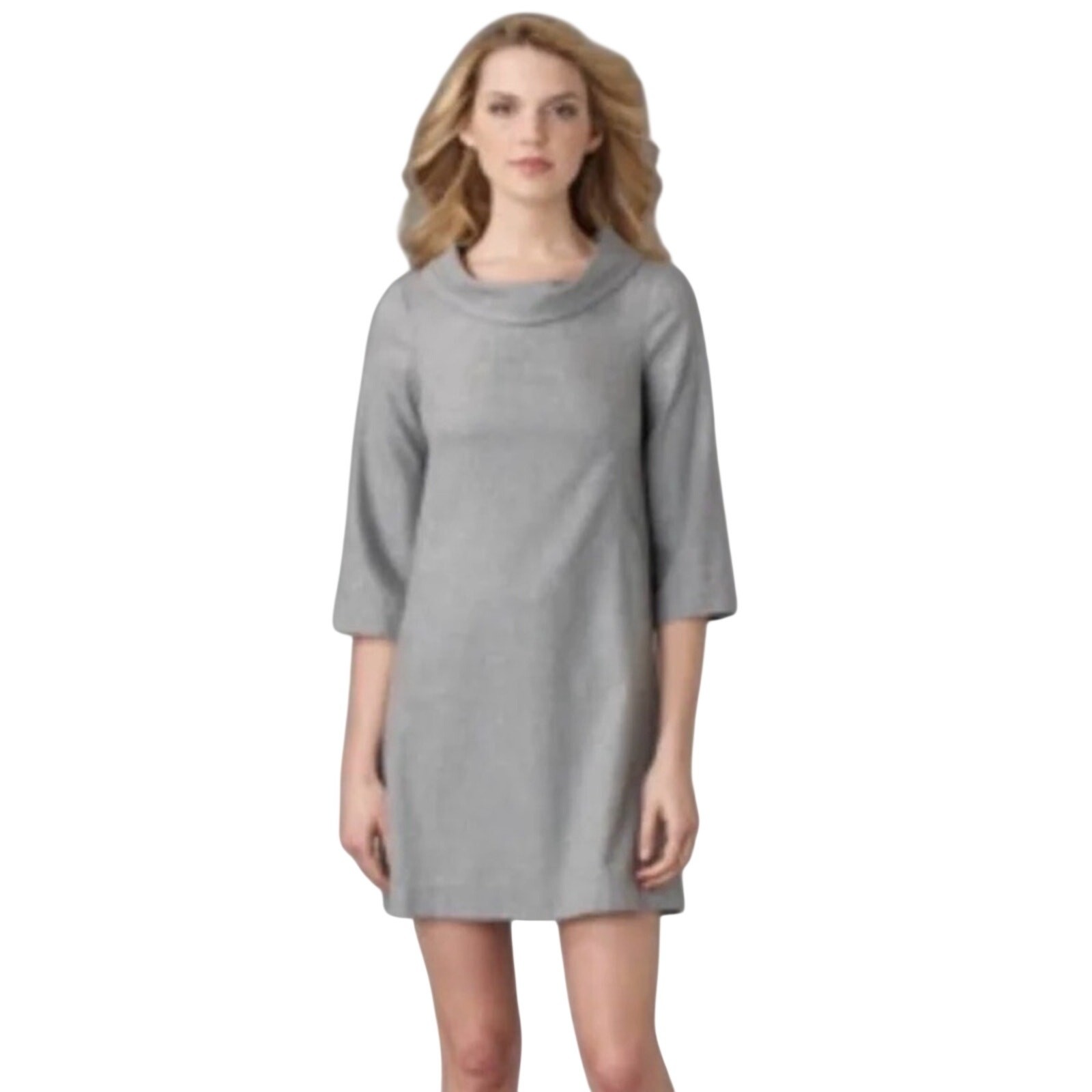 Theory Magrite W Gray Cowl Neck Virgin Wool Angora Mini Dress 8