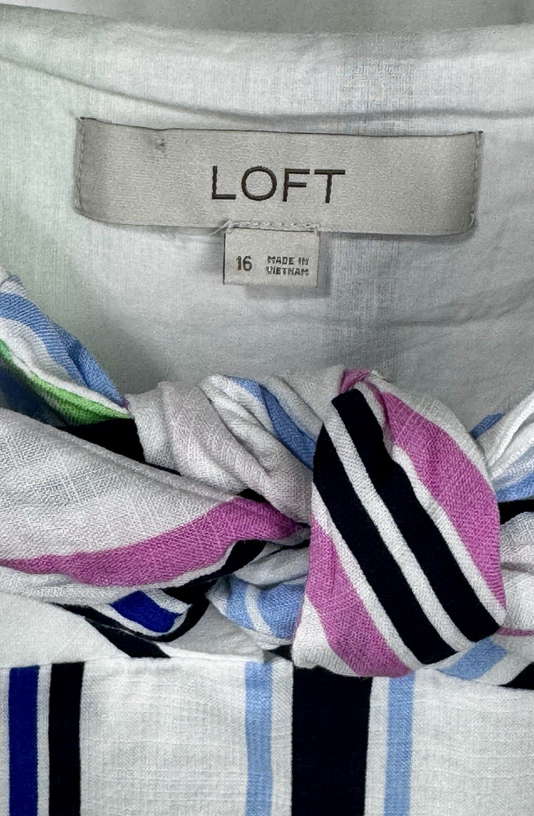 LOFT White Blue Striped Sweetheart Spaghetti Strap Lined Midi Summer Sundress 16