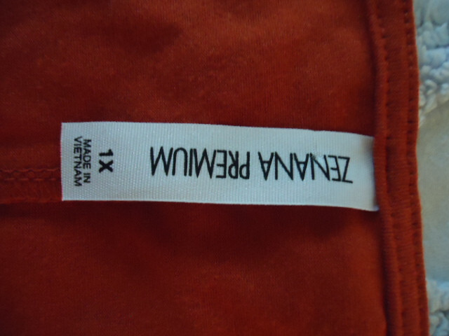 Zenana Premium Womens Ruest Orange Short Sleeve Crew Neck Tunic Dress Size 1X