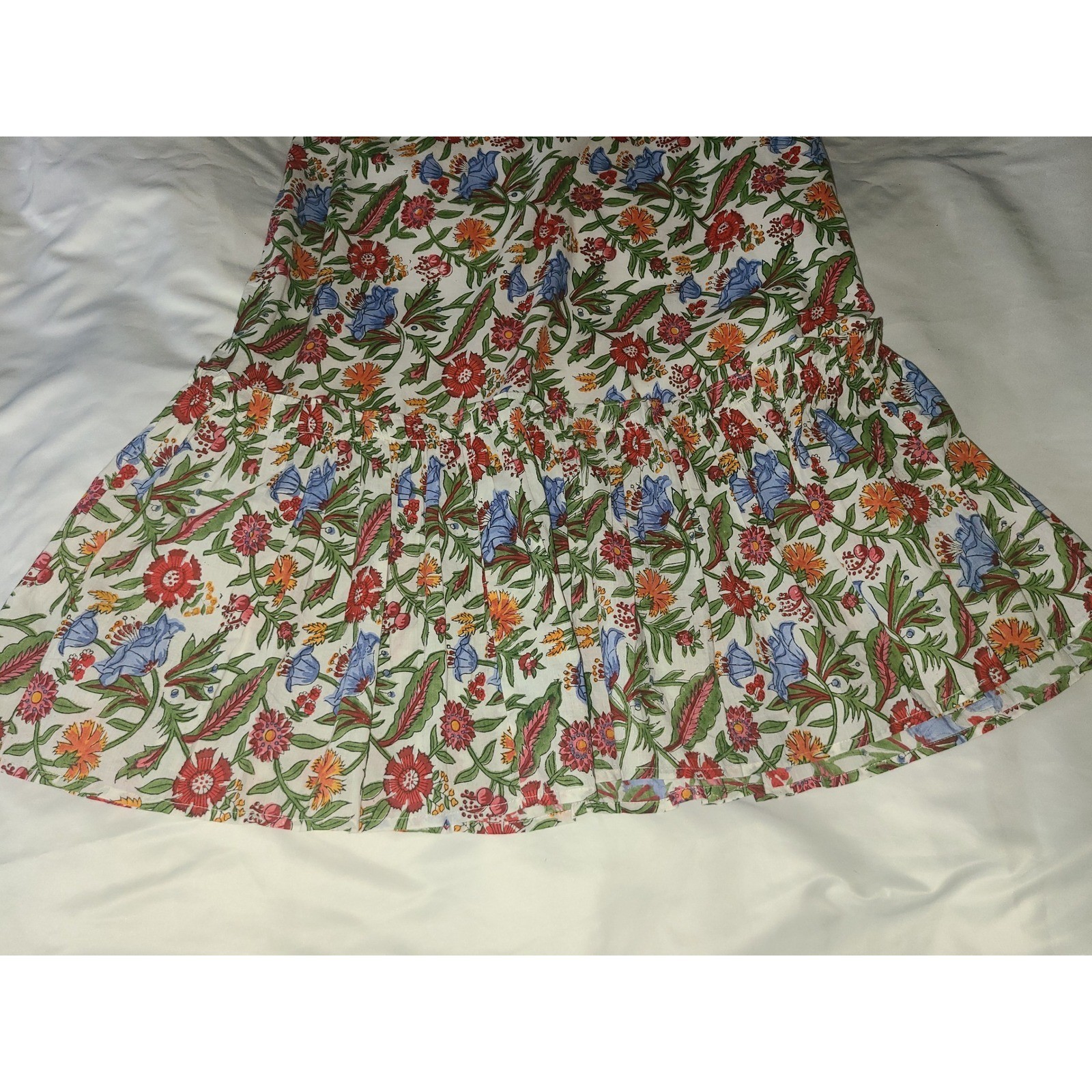 Fitzroy & Willa Floral Soleil Maxi Dress Medium Multi Color Ruffle V-Neck