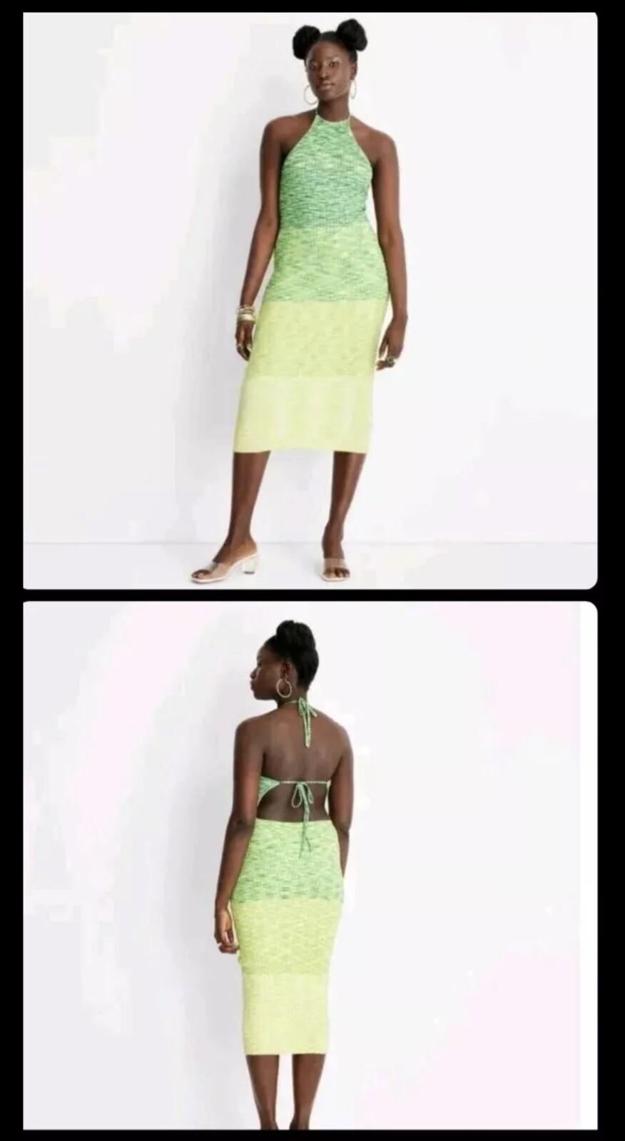 Women’s Ombre Halter Tie Neck Knit Sweater Dress – Future Collective 2X