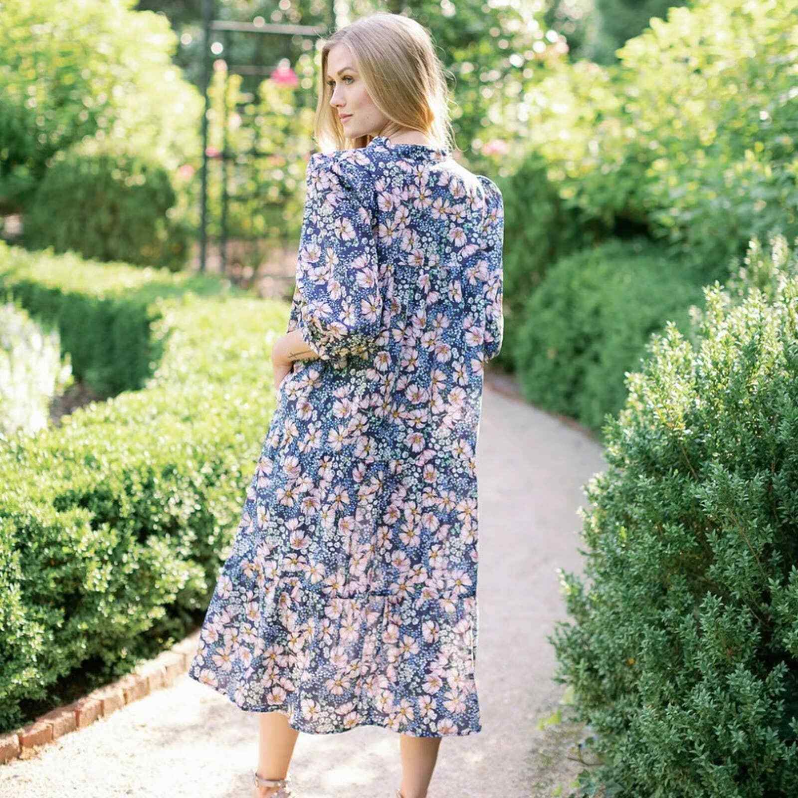 Beverly Drive Cotton Lawn Midi Day Gown Coral