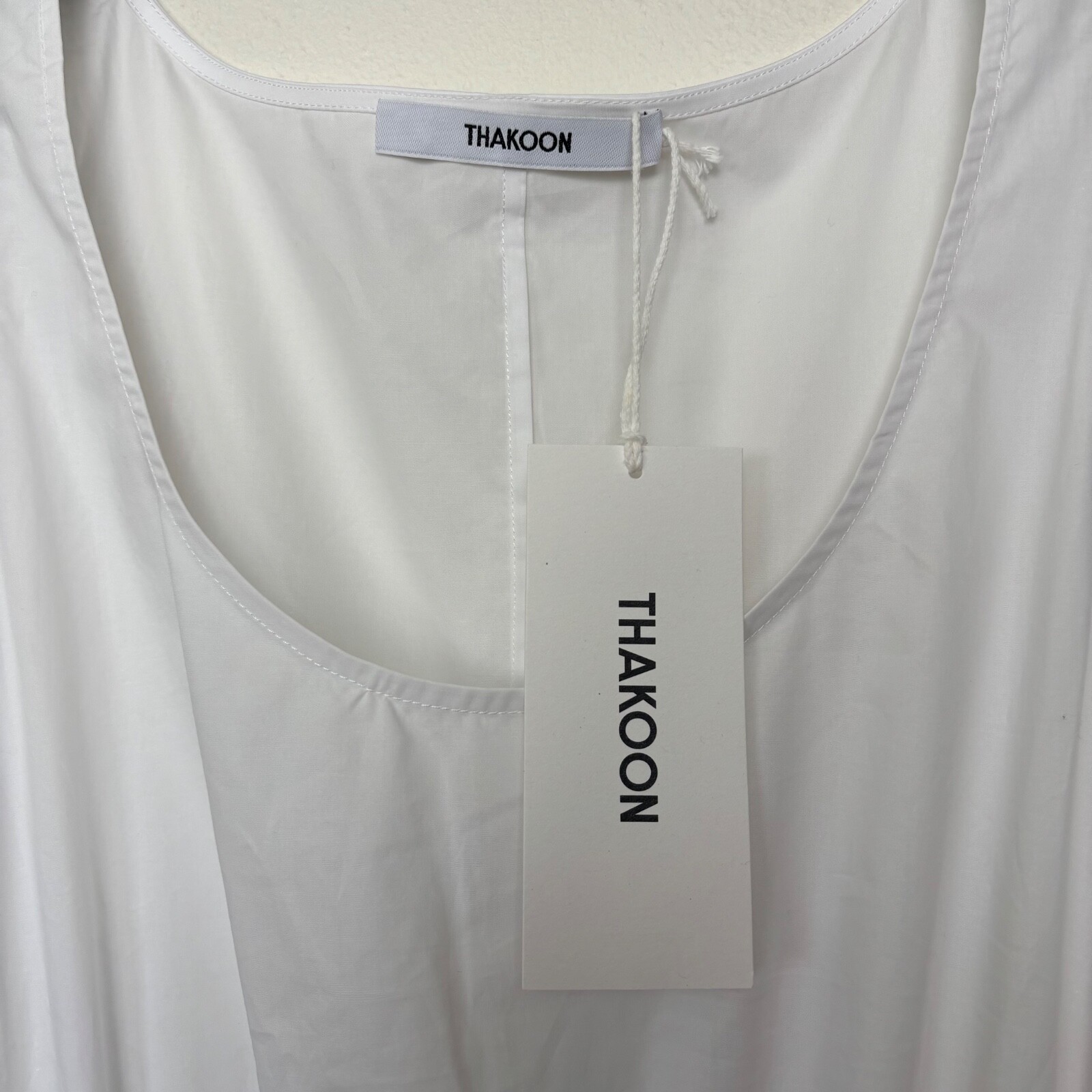 Thakoon white Eyelet Combo Trapeze long Dress Size 2 NWT smocked waist summer