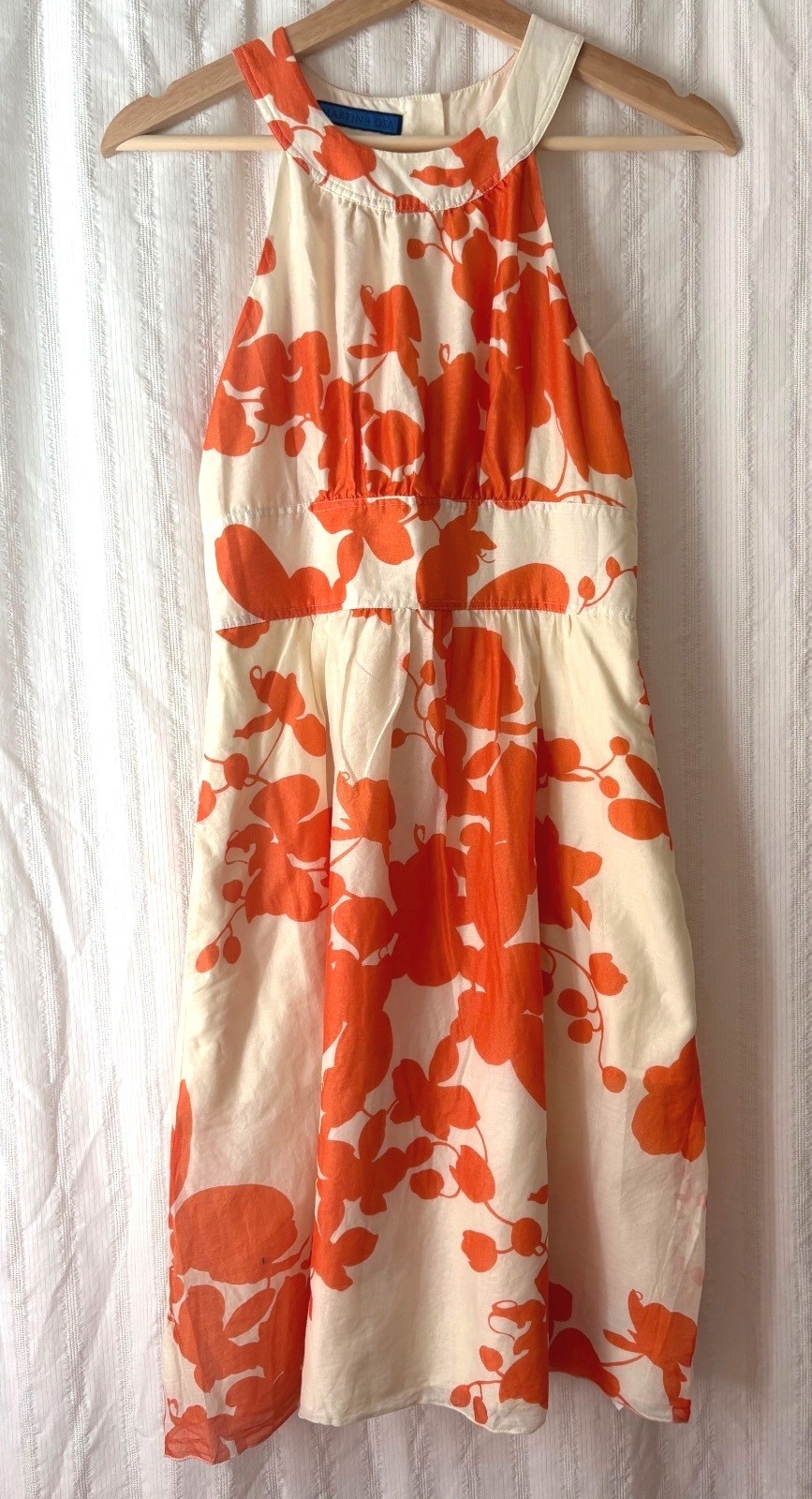Martin + Osa Women’s Cotton Halter Dress with Orange Floral Print