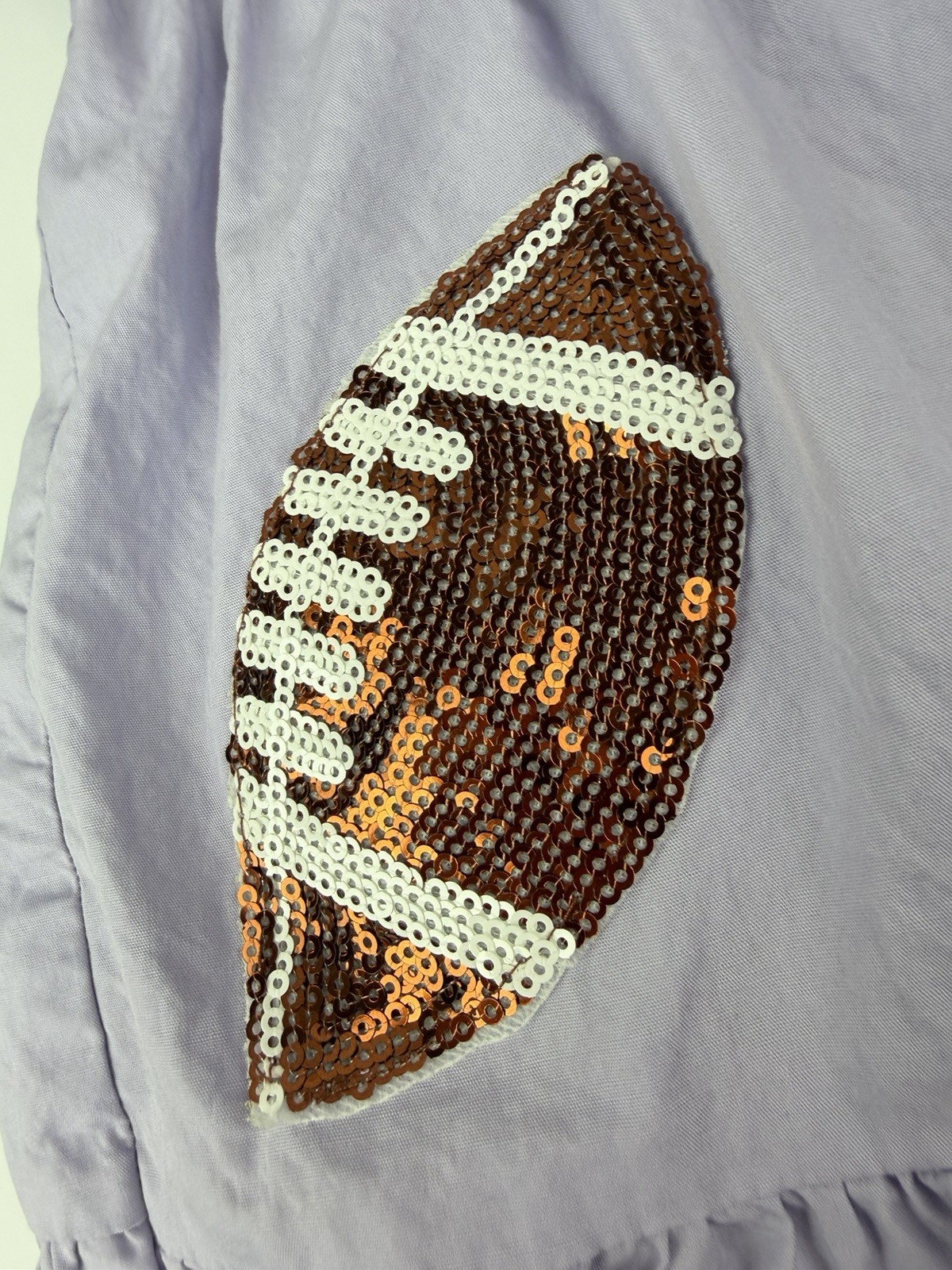 Lula Babydoll Lavender Football Sequin Embellish Game Day Dress Sz. S