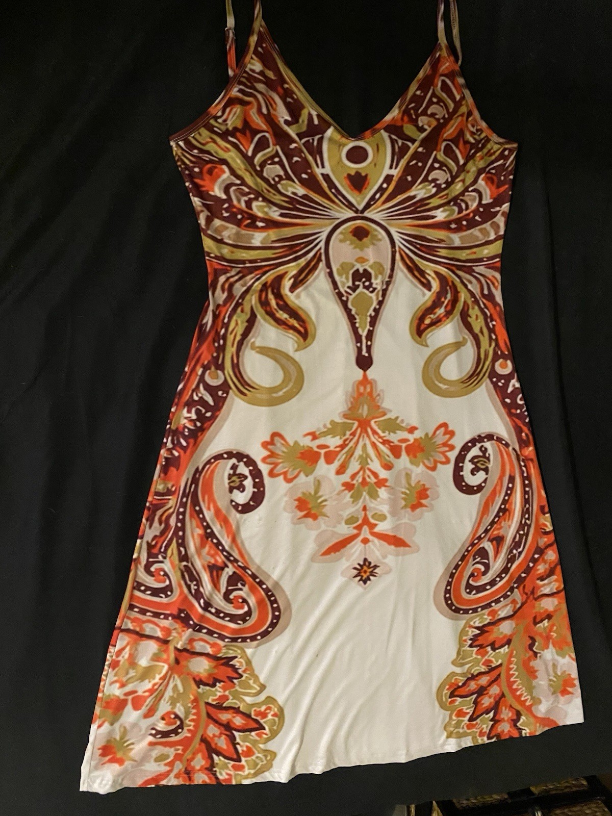 Women’s 2XL Bohemian Polyester 52” Long Sundress Dress with Adjustable Straps