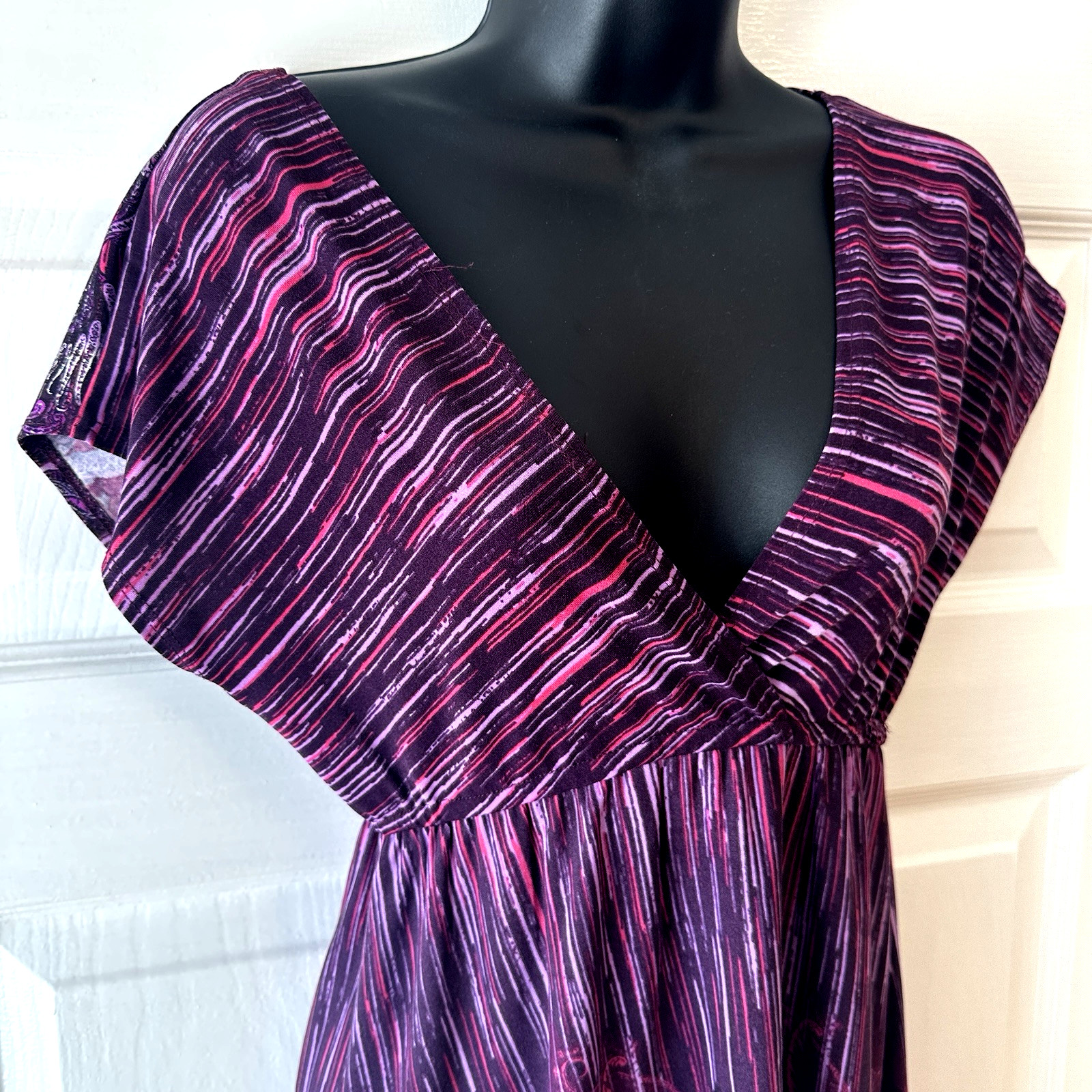 L8ter Dress Womens Medium Purple Sleeveless Short Empire Waist Casual