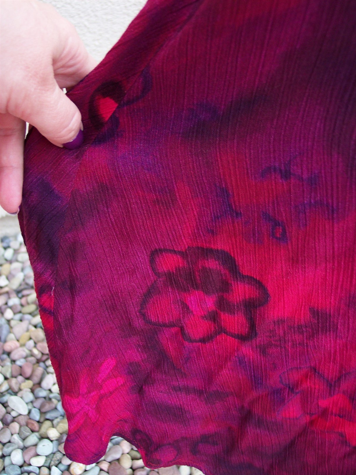 Rabbit Rabbit Rabbit Designs Dress size 12 L maxi wine hot pink crinkle rayon