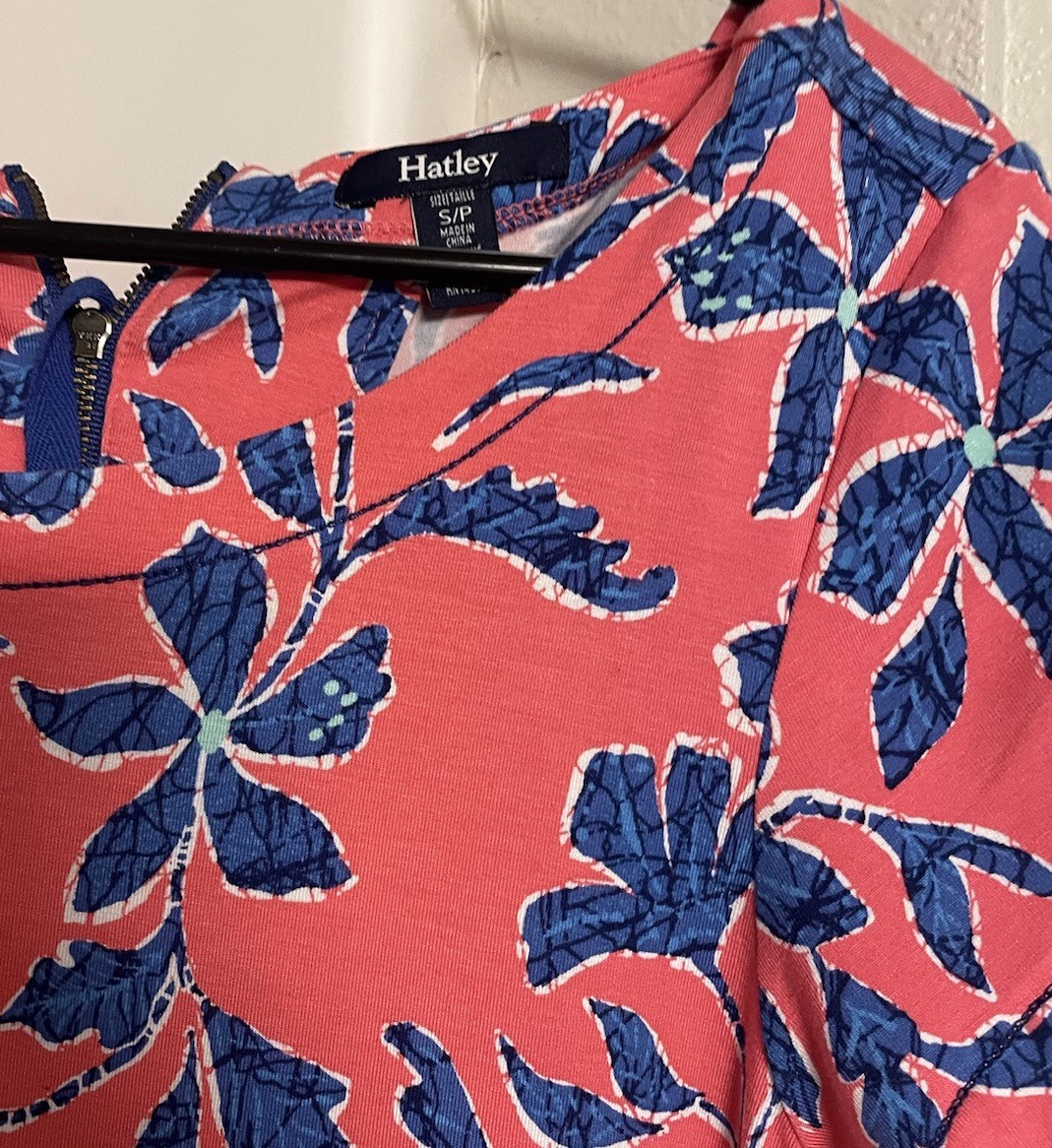 Hatley Dress Size Small Floral Knee Length Pink Blue Women Excellent
