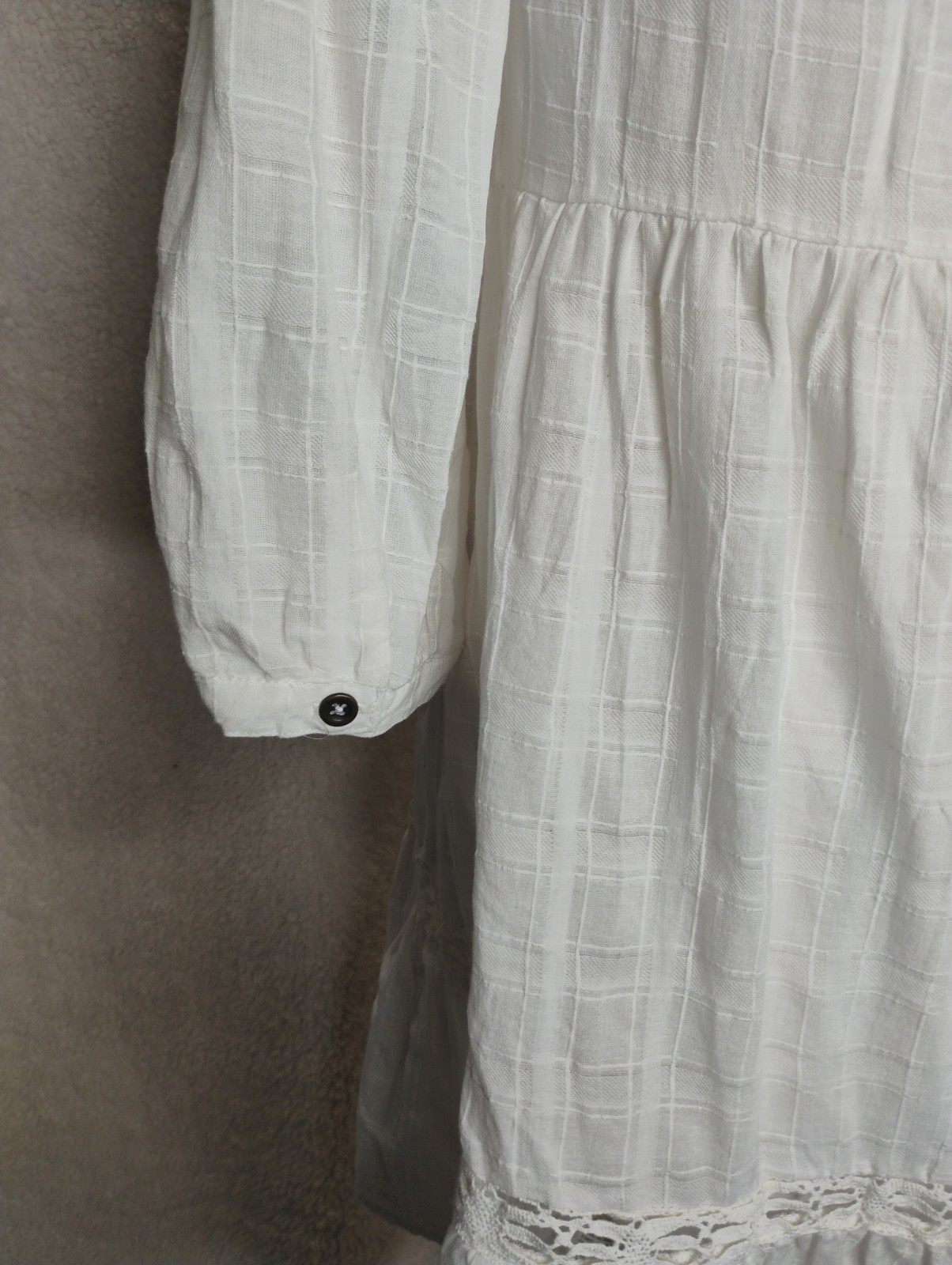 Knox Rose NWT Ivory Long Sleeve Peasent/Hippie Dress S