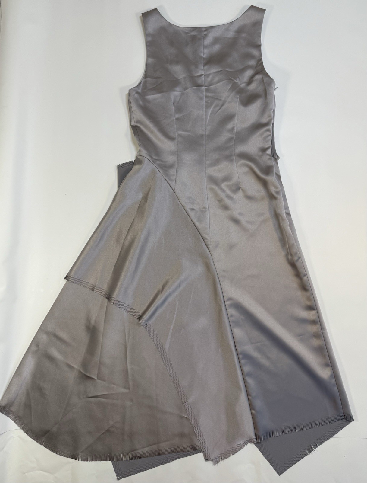 Cedric Charlier Resort 2020 Silk Asymmetrical Dress Gray NWT Size 40 #5