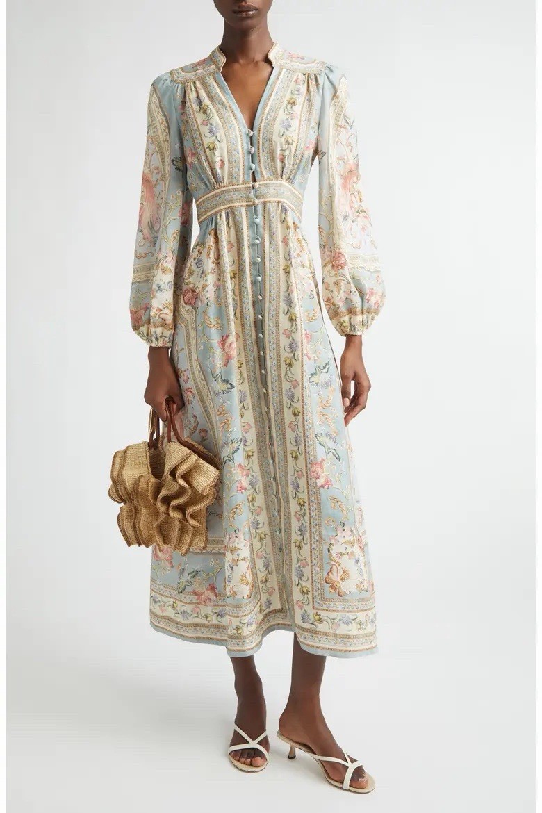Zimmermann ROSELIGHT PLUNGE MIDI DRESS $ 950 Size 3