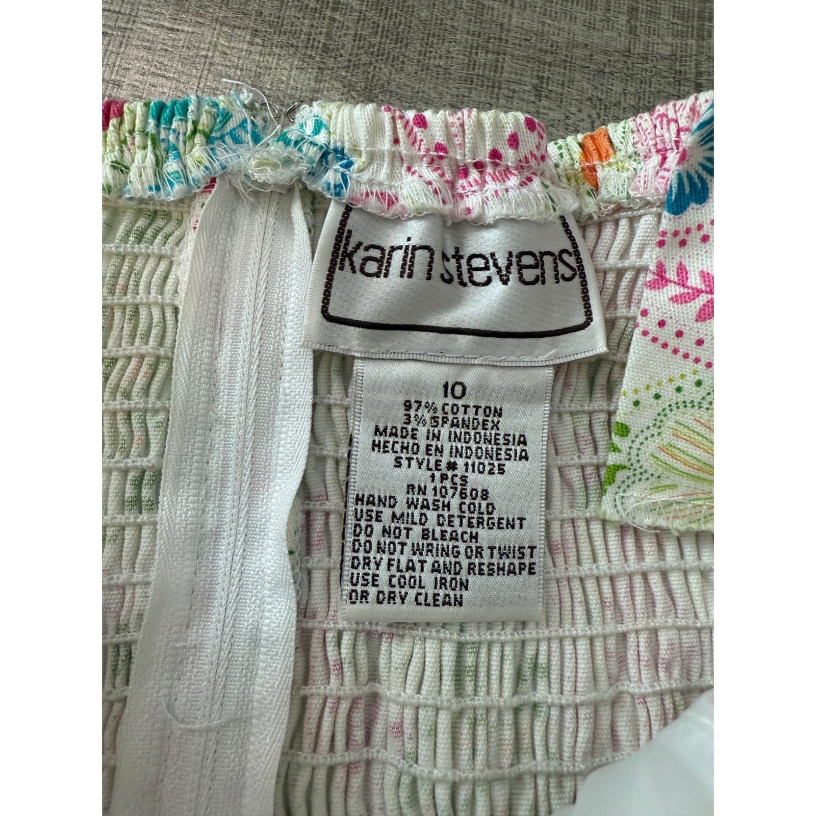 Karin Stevens Y2K Paisley Cotton Sundress Pink Floral Ruffle Hem Size 10