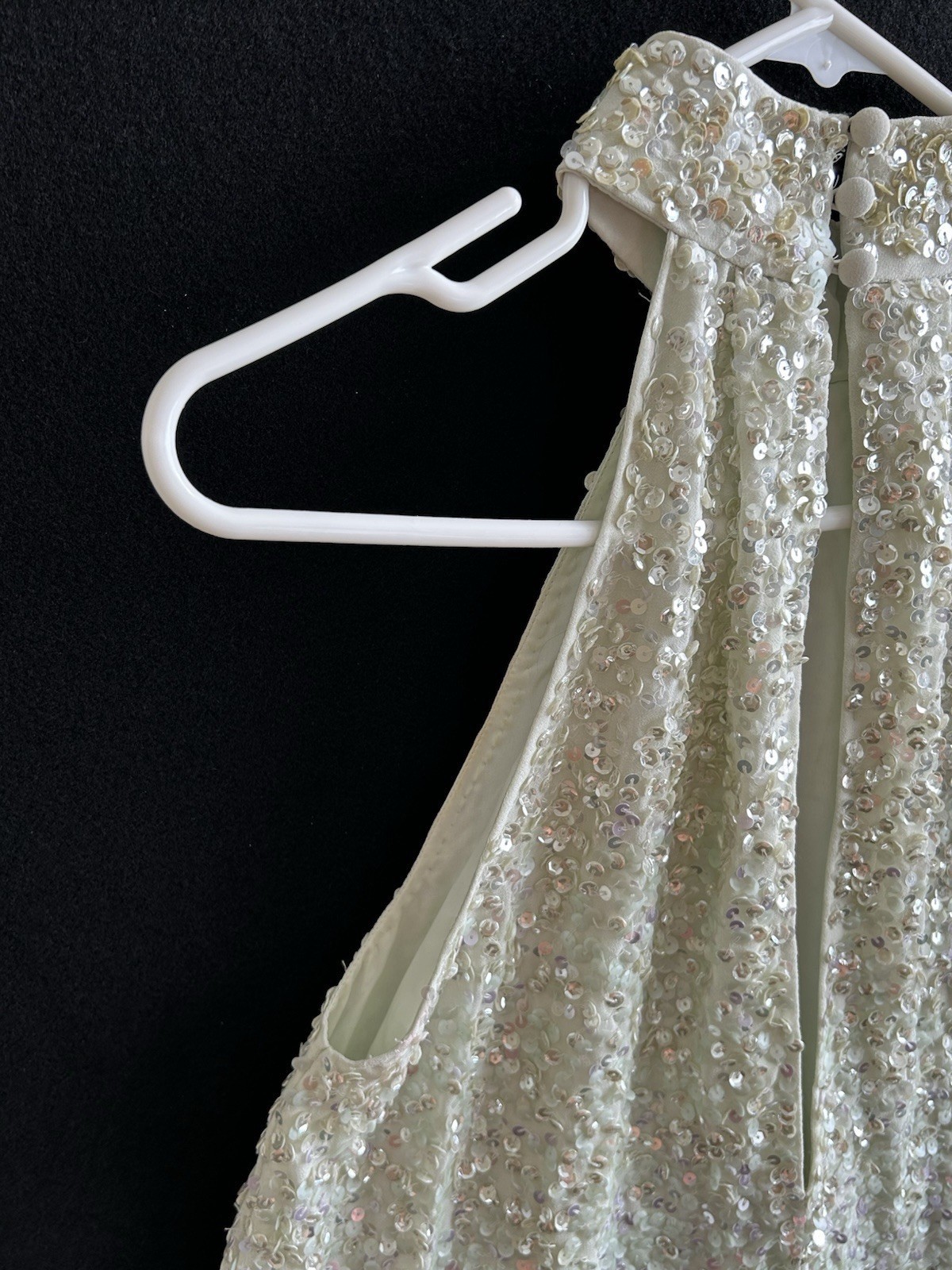 ASOS Edition Sequin Halter Mini Dress 1920s Inspired Flapper Fringe Sage US Sz 0