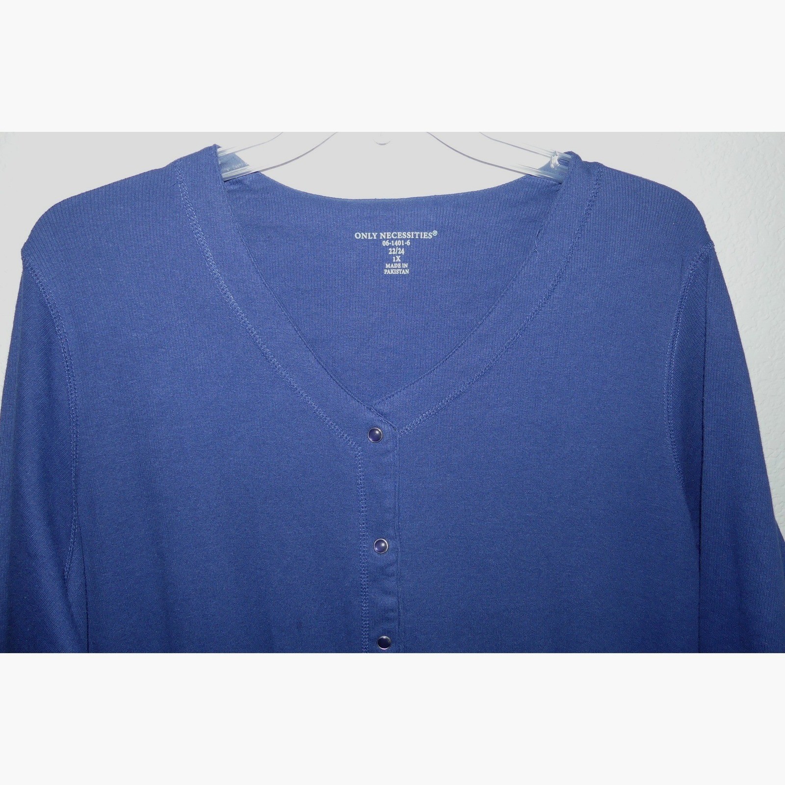 Only Necessities Snap Front Lounger Dress Pockets 1X 22/24 Casual Comfort