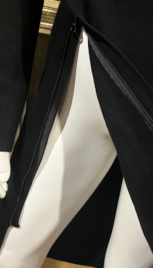 Oscar de la Renta Black Wool Cashmere Blend Dress Drape Neck Side Zip Size M