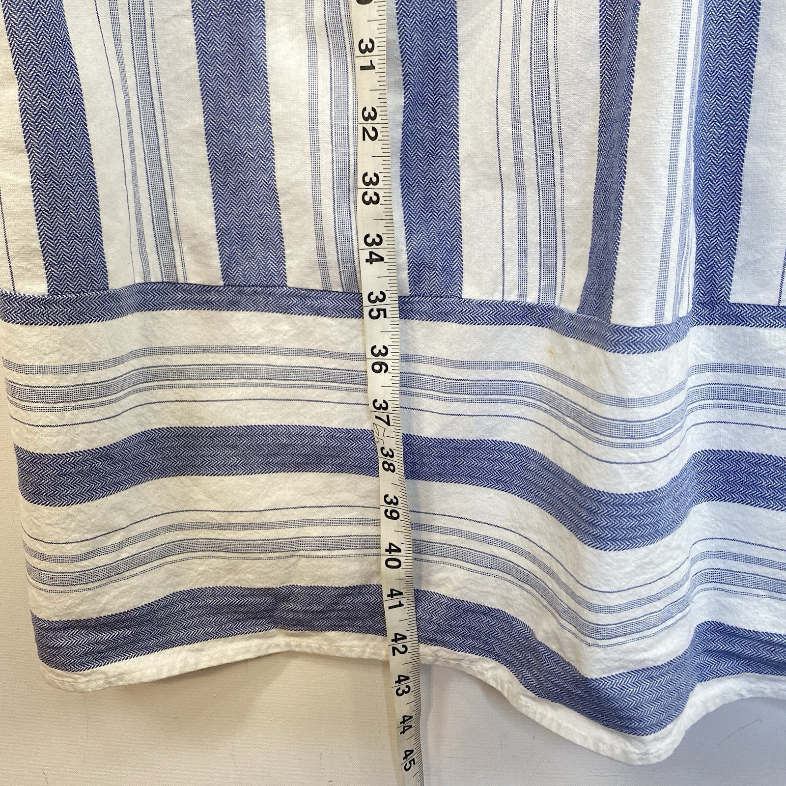 Summer Halter Midi Dress L Striped Cotton Coastal Nautical Beach Resort