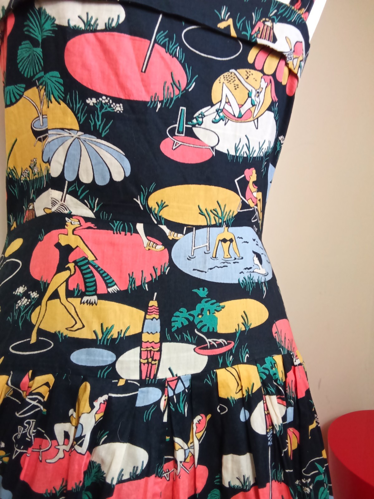 Emily and Fin Sundress Medium 12 Beach Lady Pool Print Summer Dress Pockets
