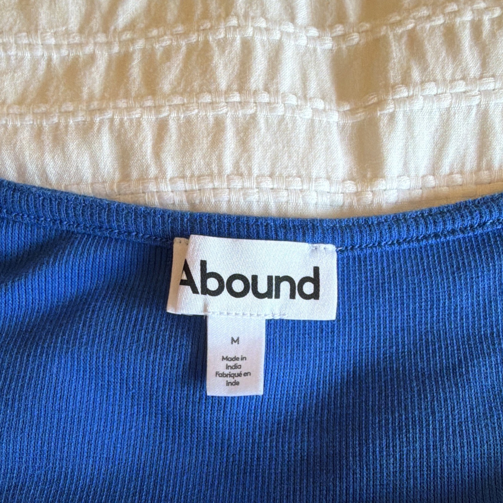 Abound Blue V-Neck Tie Front Short Sleeve Mini T-Shirt Dress Womens M