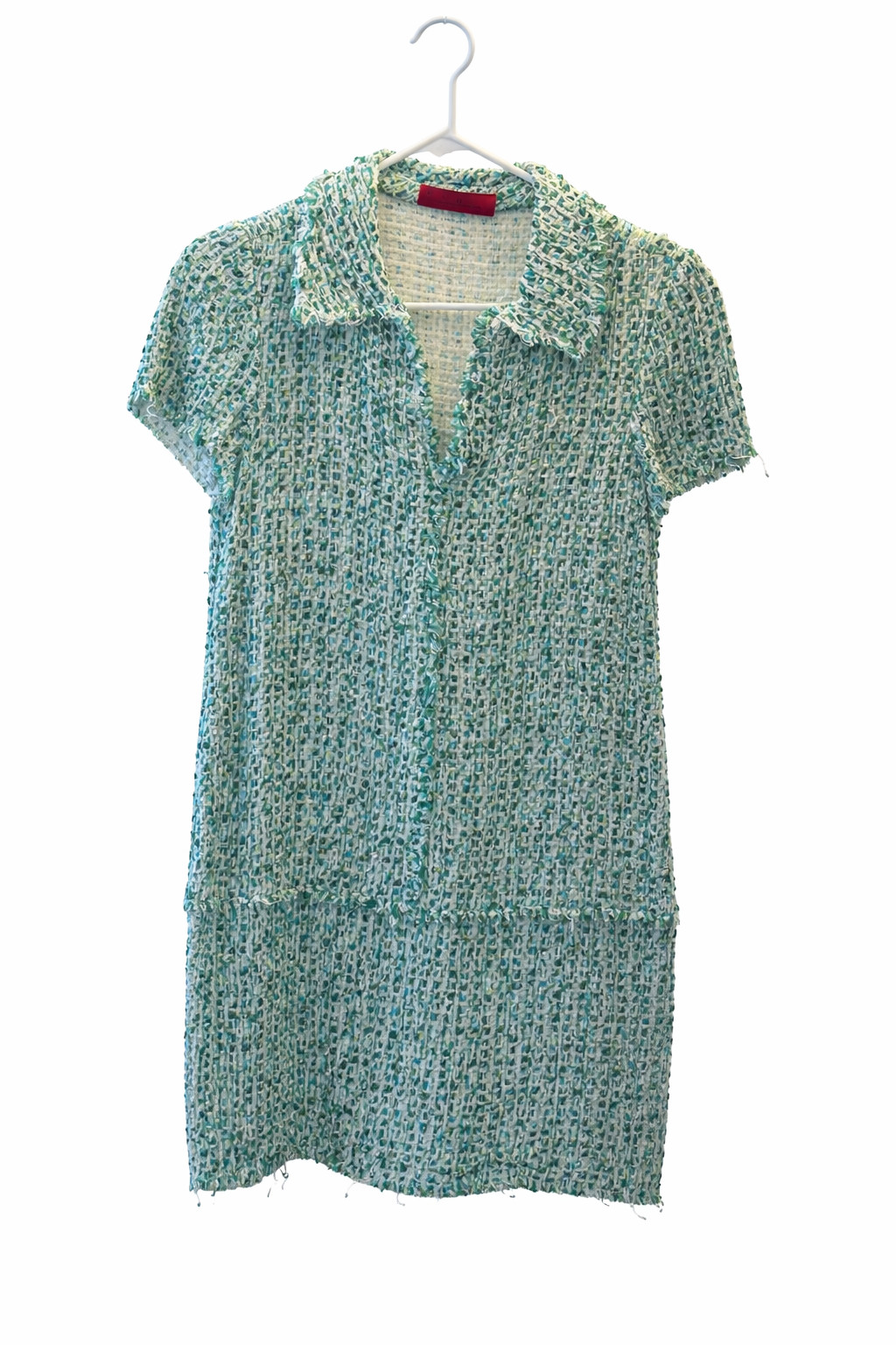 Authentic Carolina Herrera CH Green Tweed Dress – Made in Spain Size 6
