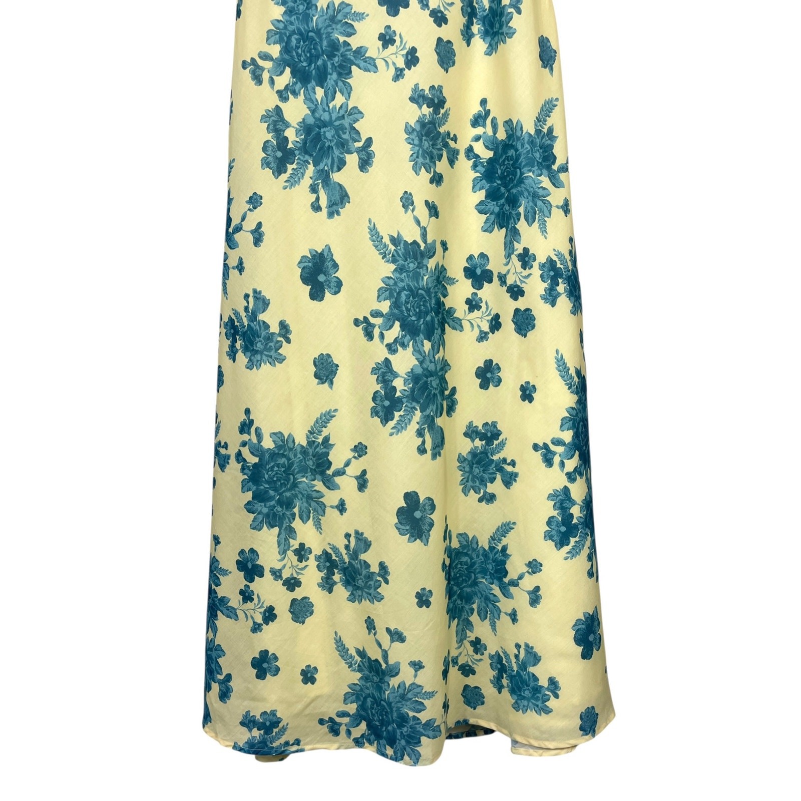 Billy J Margie Midi Dress Yellow Blue Floral Size 14 Romantic Wedding Guest