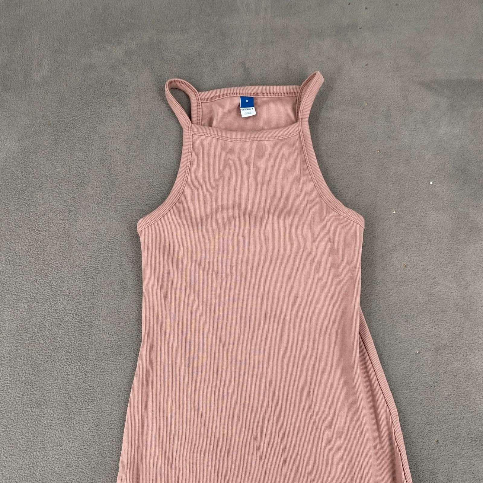 Old Navy Womens Ribbed High Neck Side Slit Maxi Dress Pink Small 5846