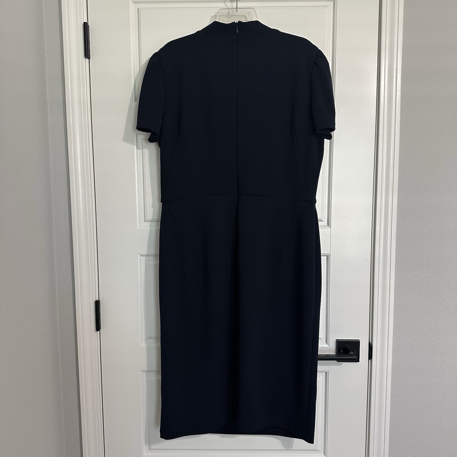 London Style Navy Tie Neck size 18 Midi Dress