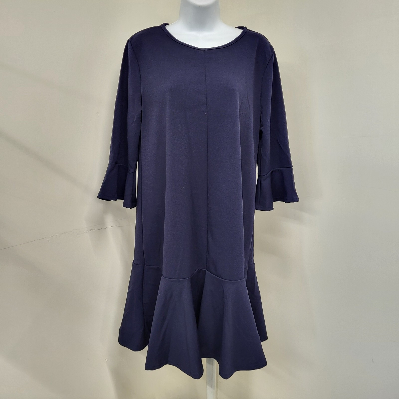 Simply Dress Women’s XLarge Blue Shift Career Basic Minimal Office Mini Made USA
