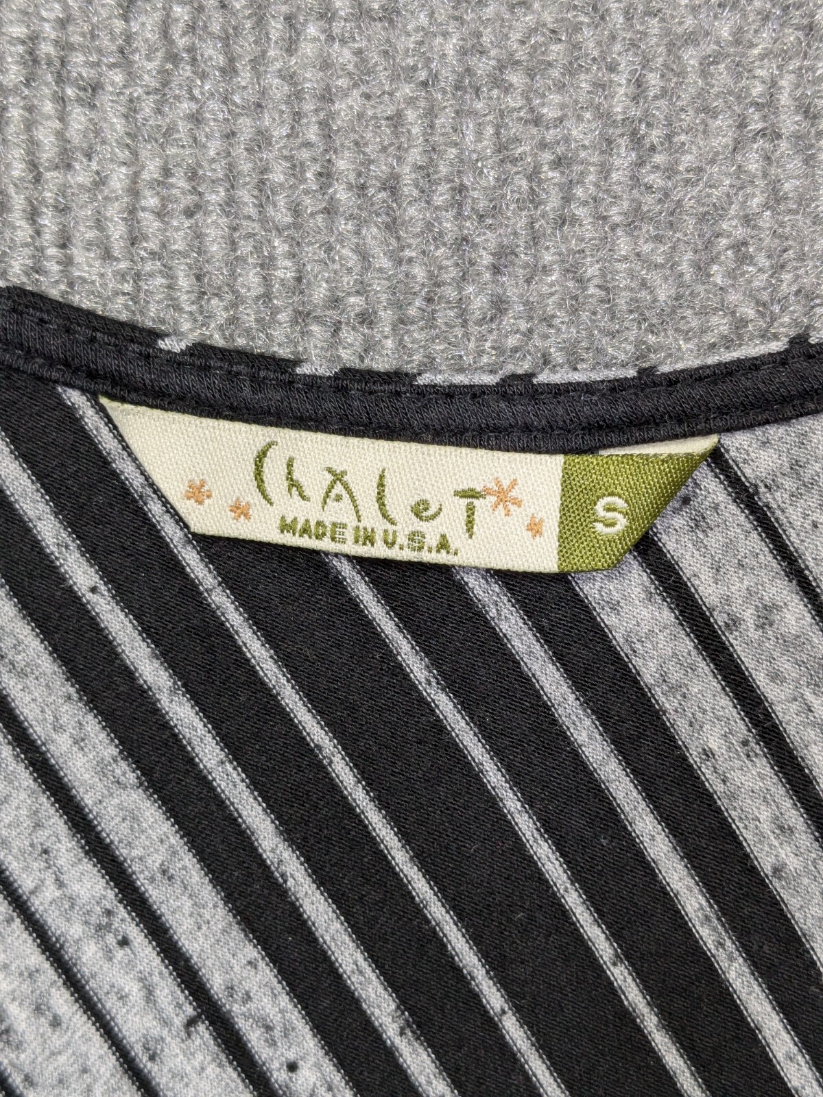 Chalet Et Ceci Maxi Dress Womens Small Stripe Bardot Black Gray Tank Bamboo