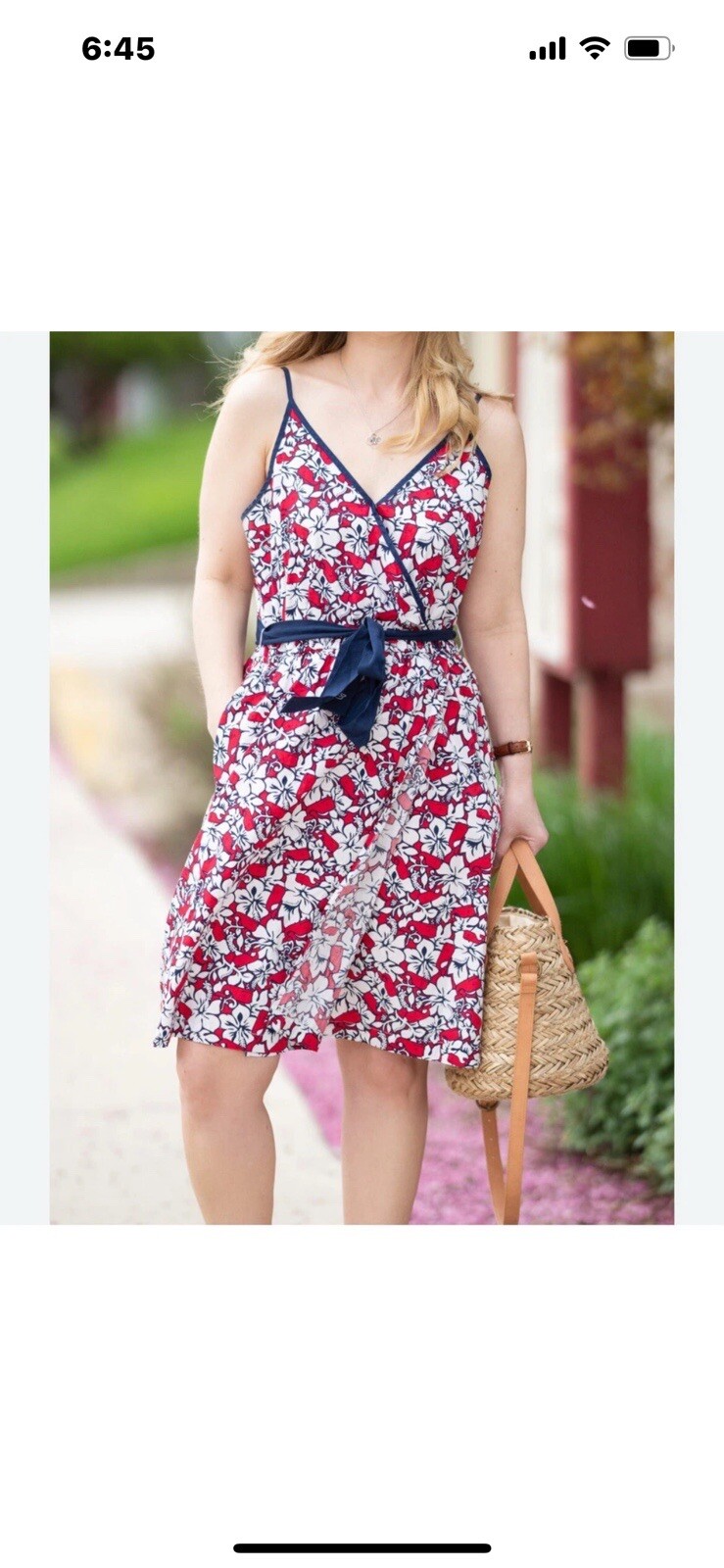 VINEYARD VINES for Target Red White Blue Hibiscus Dress SIZE MEDIUM Pre Loved.