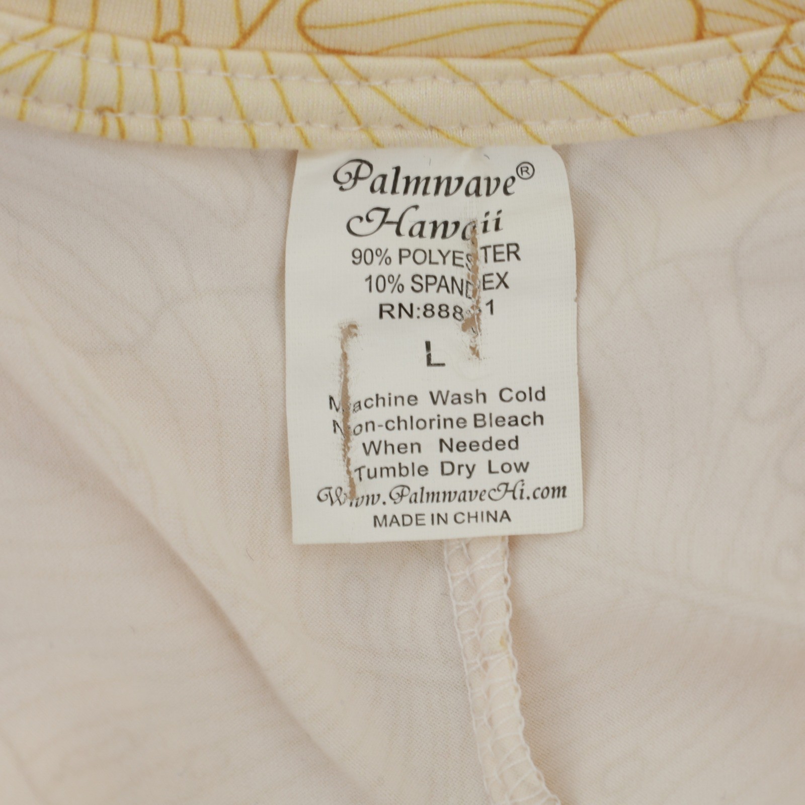 Palmwave Hawaii Yellow Monstera Leaf Print Sleeveless Shift Dress Size Large