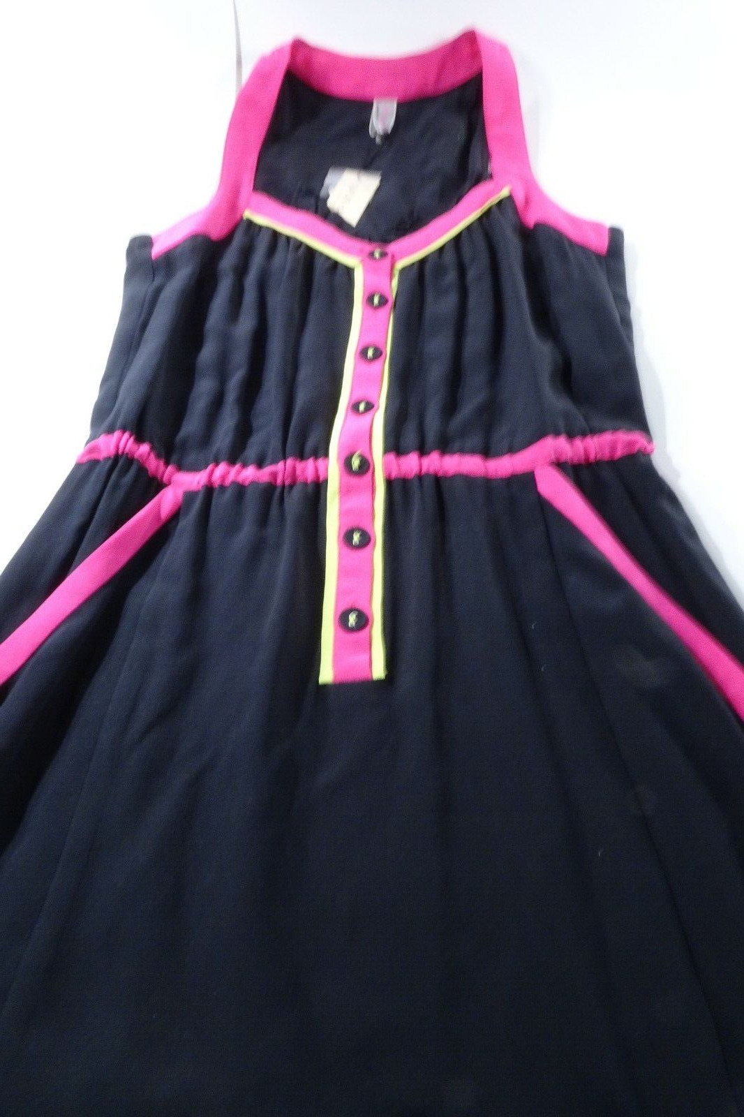 Oonagh by Nanette Lepore Hudson colourblock black neon pink Maxi Dress 0 IRRG
