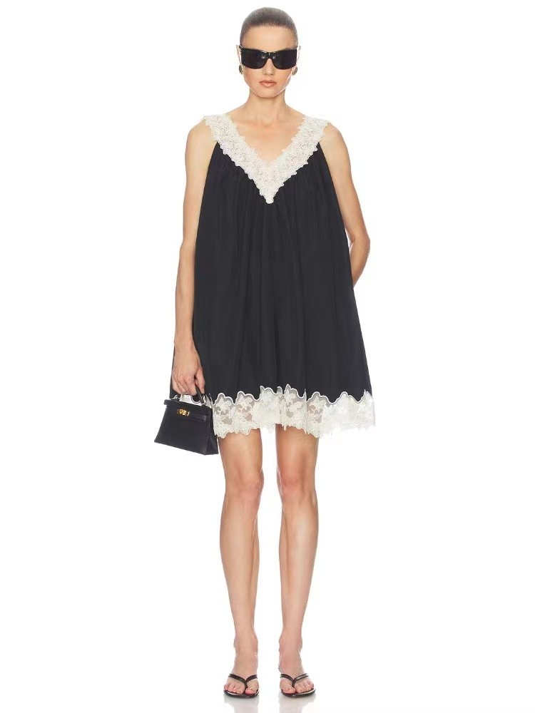 Helsa Dress Deep V Lace Elegant Style Summer New Product Sleeveless Skirt
