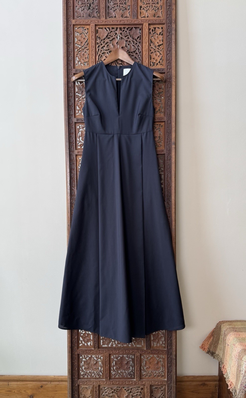 Studio Nicholson Navy Tropical Wool Maxi Teatrino Dress Sz 00 UK 6 US 2