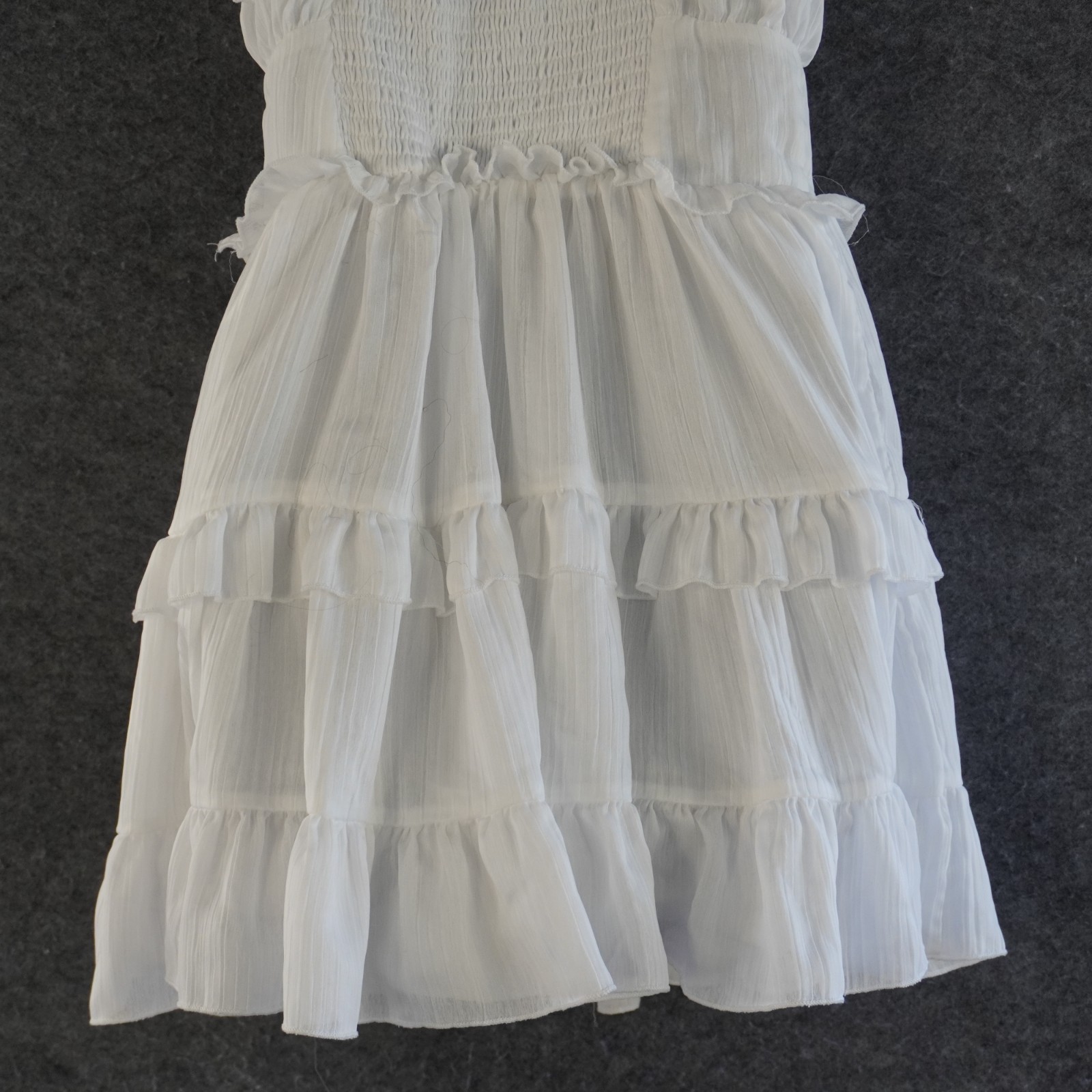 Wild Fable White Tiered Ruffle Mini Sundress M Medium Recycled Polyester Smocked