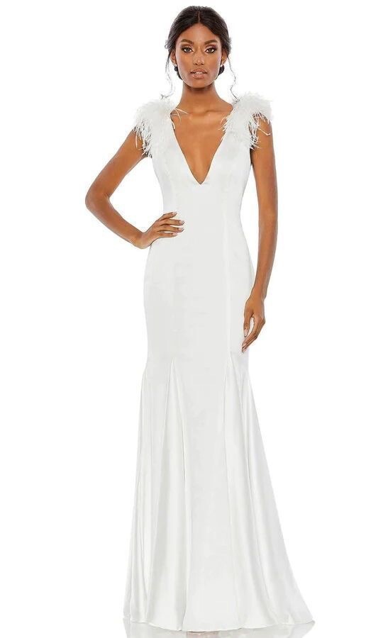 Mac Duggal 68137 – Sleeveless Low-cut V-neck Formal Dress Size 18. H Msrp $600