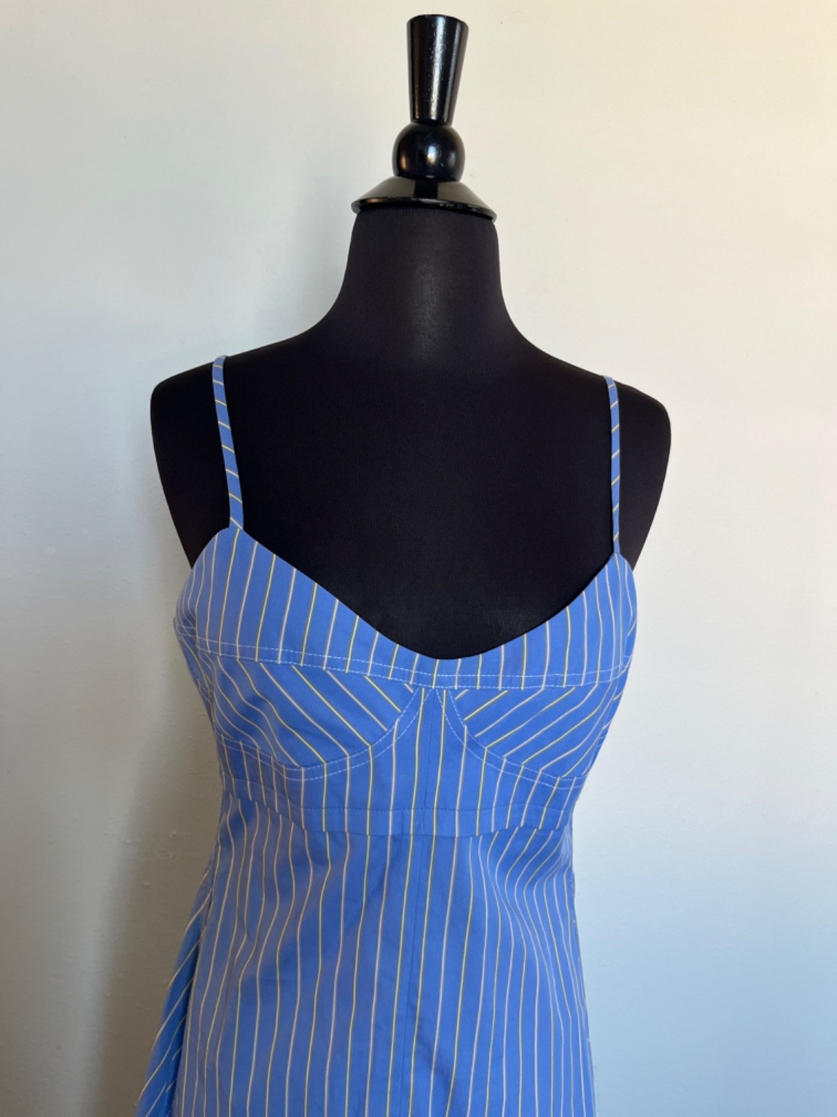 Victoria Beckham Striped Cotton-poplin Midi Dress Sz UK 10/US 6 Blue Euro Summer