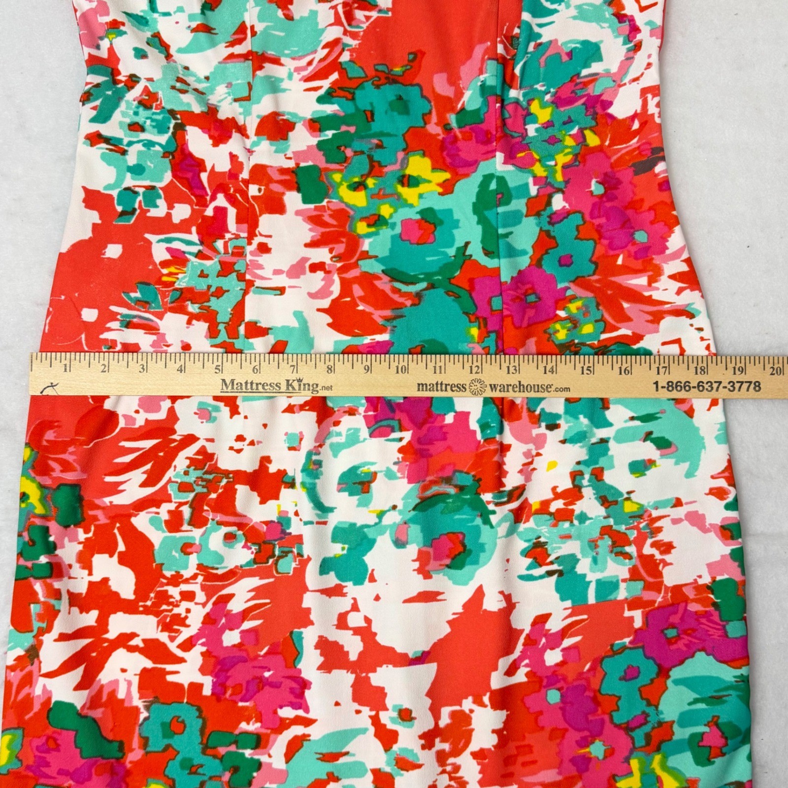 Alyx Limited Womens Abstract Multi Floral Sheath Dress Orange Teal Pink Size 10