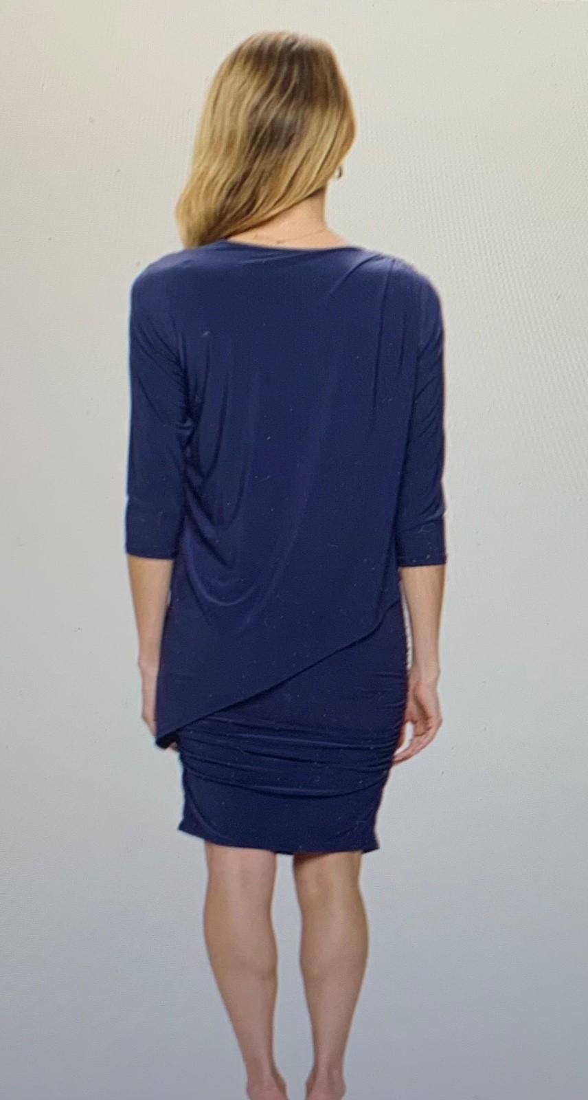 Last Tango Versatile Asymmetrical Tunic Dress in Metal Blue Size M #MS391 USA