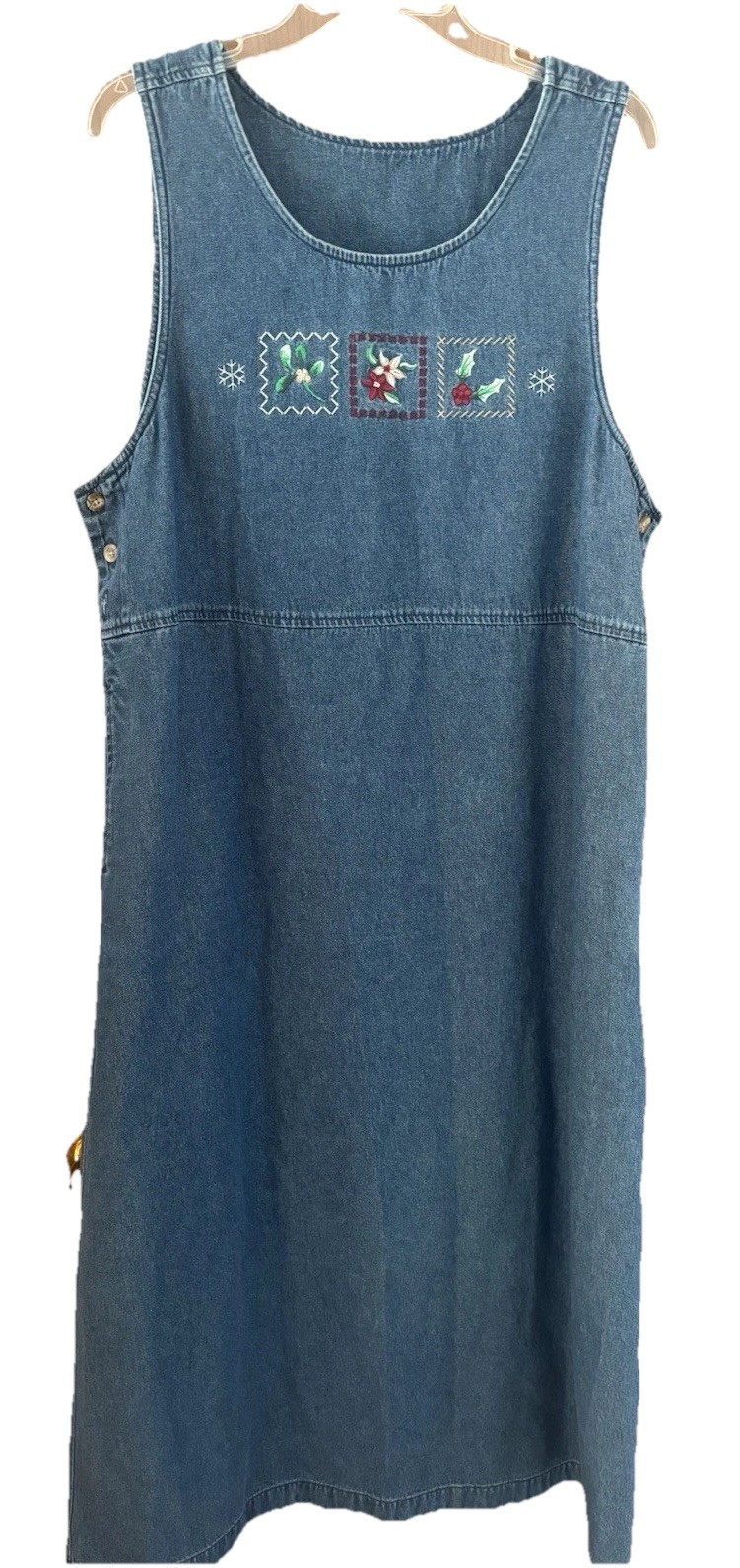Vintage Blue Jean Christmas Dress Classic Elements Size XL