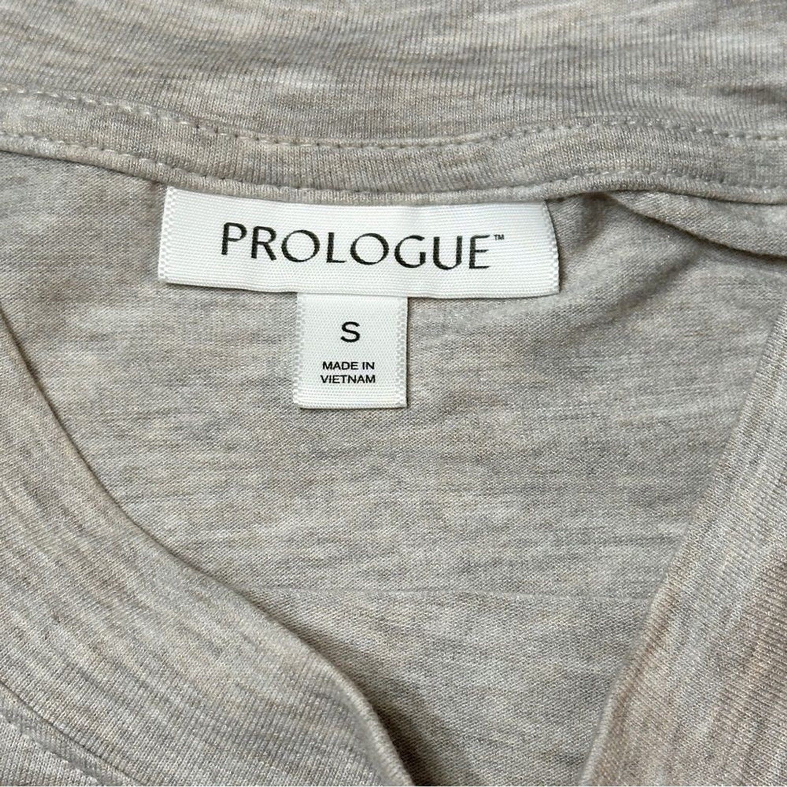 Prologue Beige Heathered Midi TShirt Dress Cap Sleeve Size S