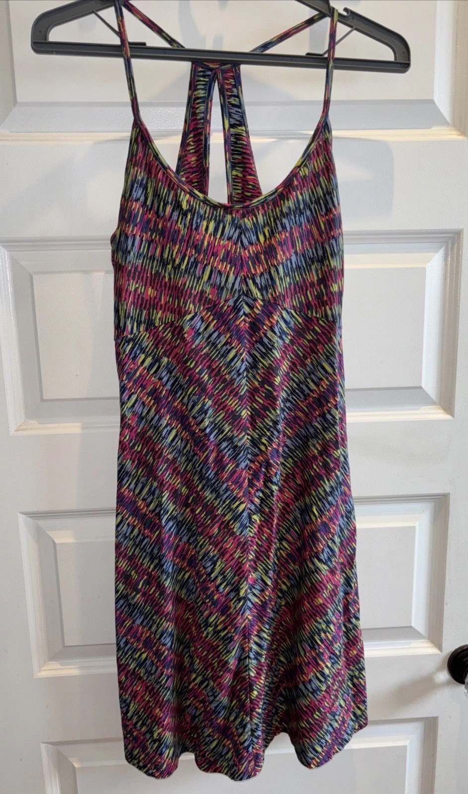 PATAGONIA Women Spright Dress M Cobra Fade Racerback Keyhole Builtinbra Workout