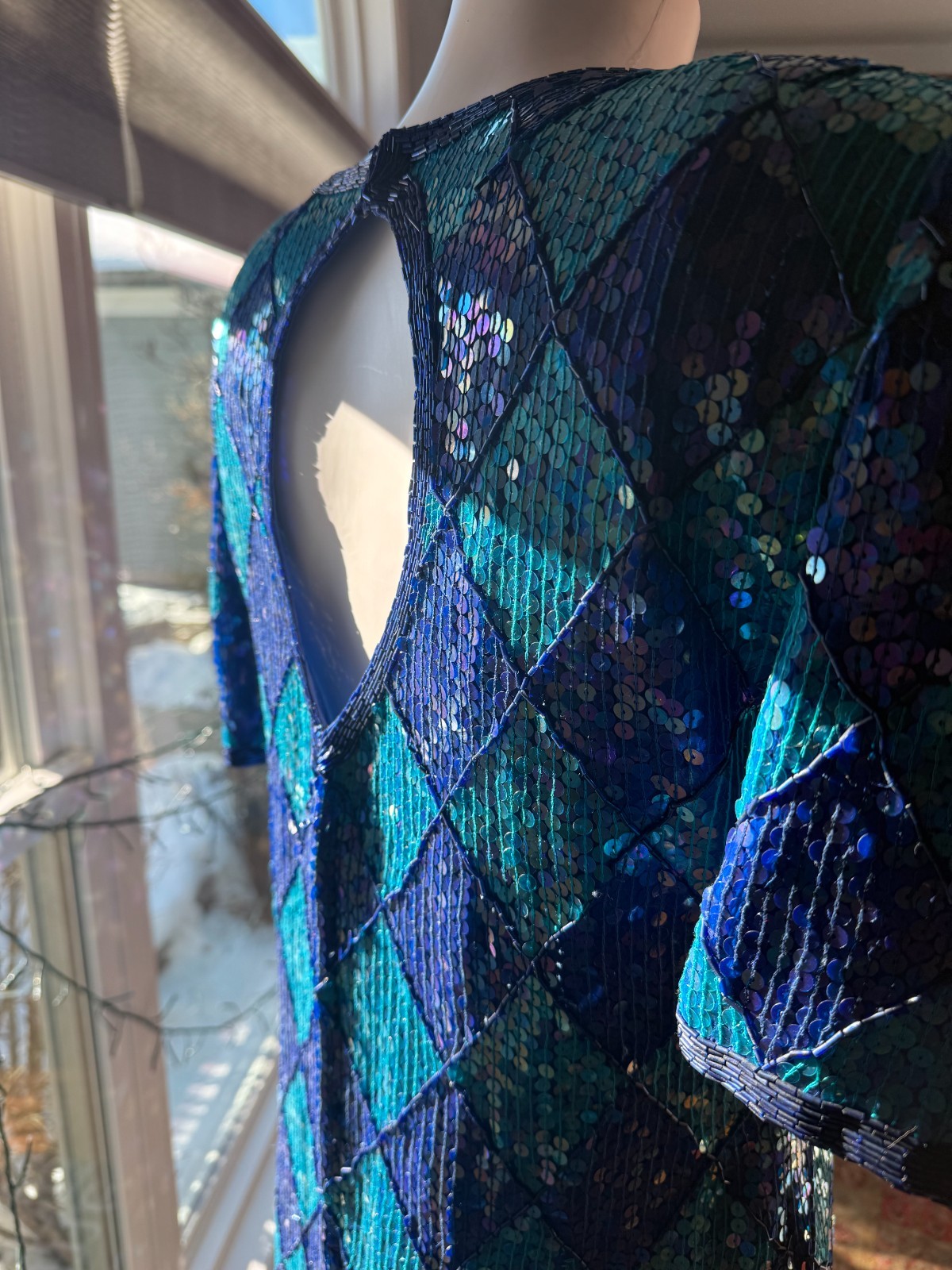 Creative Creations Blue/Purple Sequin Woman’s Dress Size 12