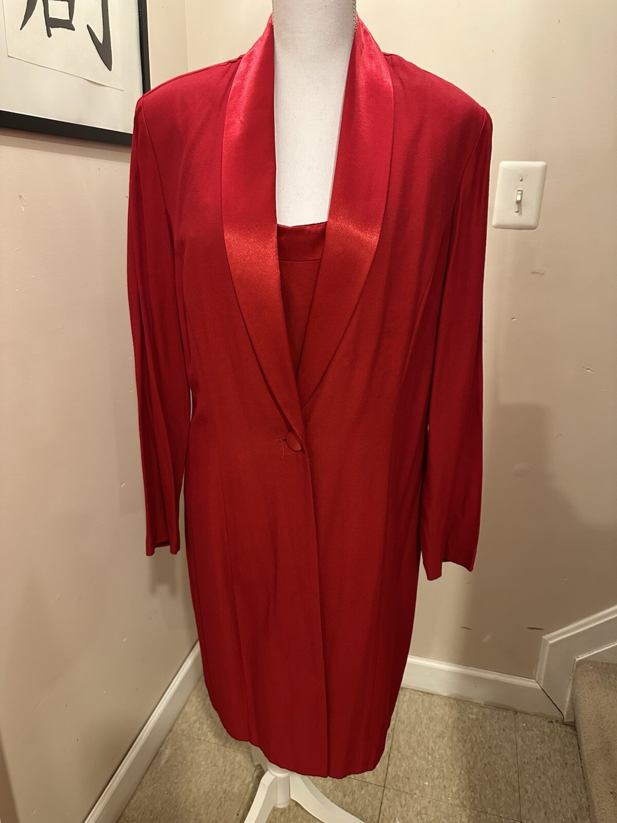 DANI MAX LOIS SNYDER RED 2 PC DRESS SET. SIZE 14. PREOWNED. EXCELLENT CONDITION.
