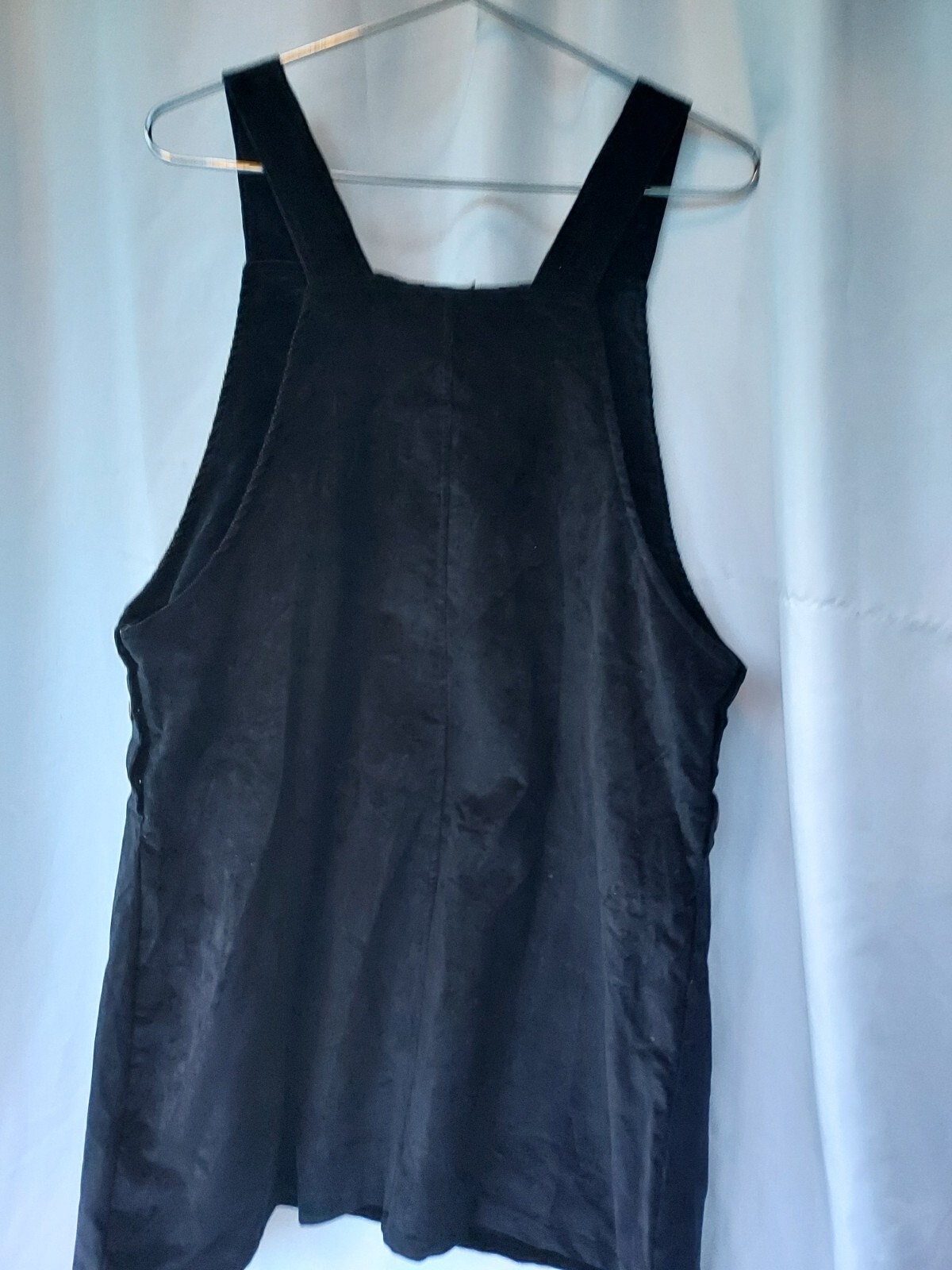 fearless illustration overall dress large black corduroy embroidered