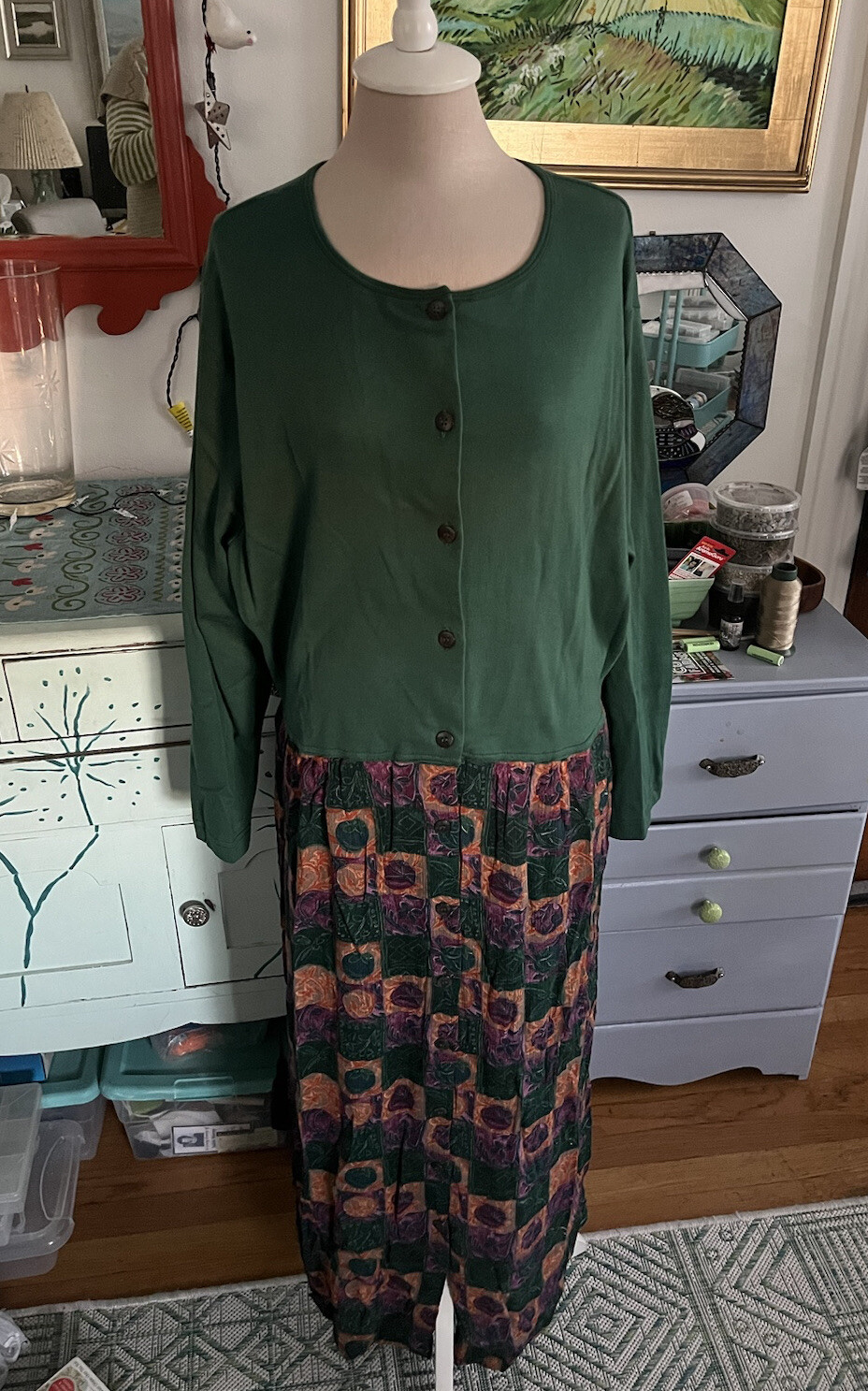 Adini Cotton and Rayon Maxi Dress XXL Pockets VGUC Plus Size
