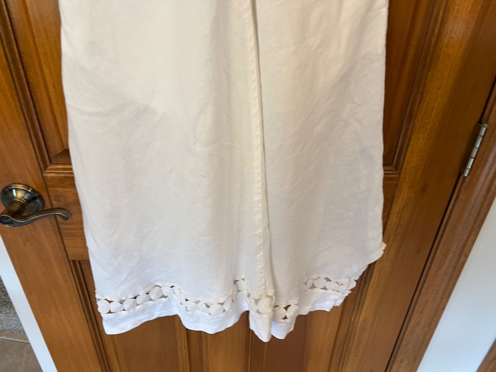 Haris Cotton 100% Linen White Sleeveless Dress Made in Greece EUC Small