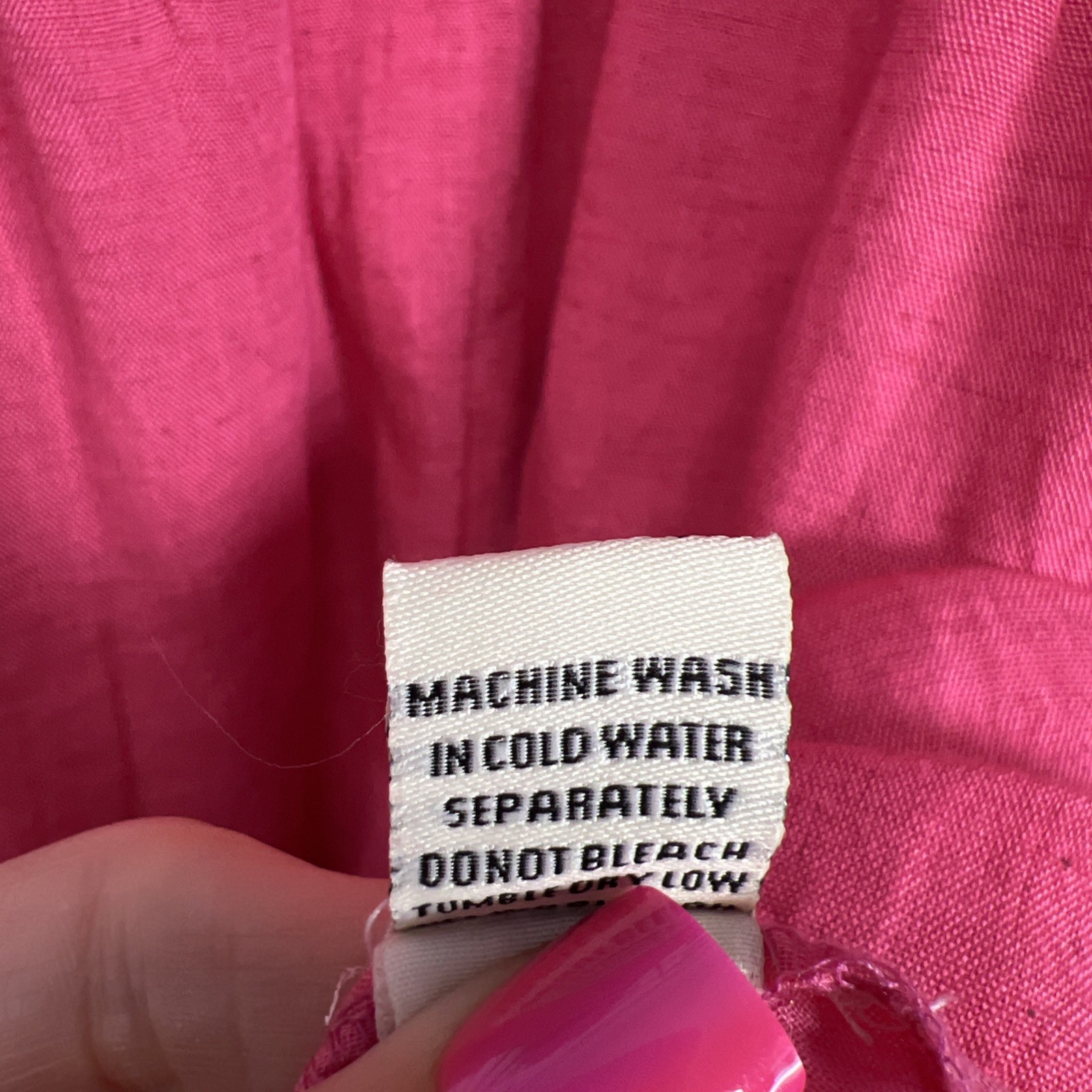 Sim & Sam Linen Blend Puff Sleeve Mini Dress Sundress Size Medium Hot Pink NWT