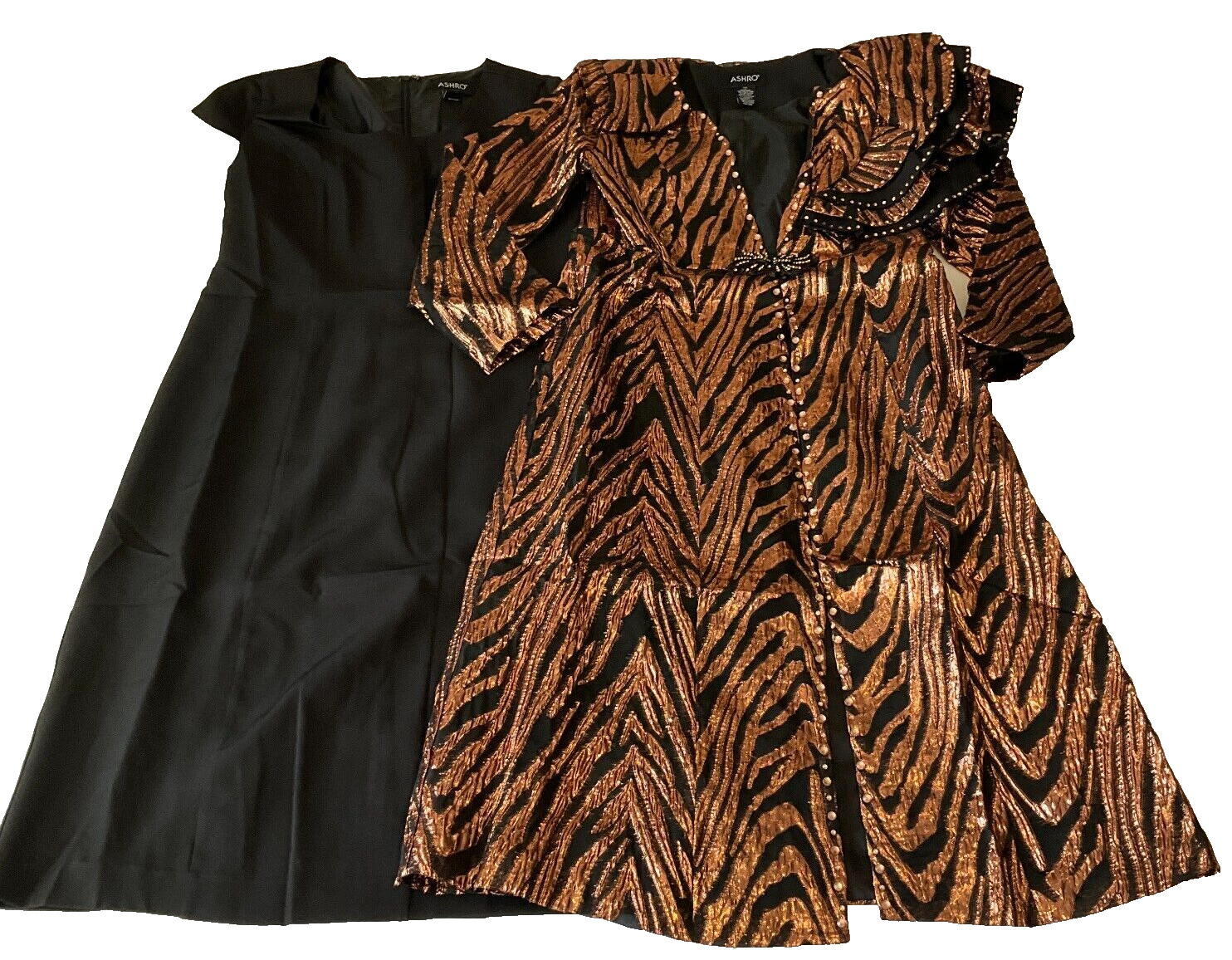 Ashro Dress And Animal Print Cover Womens Size 6 Black Multicolor